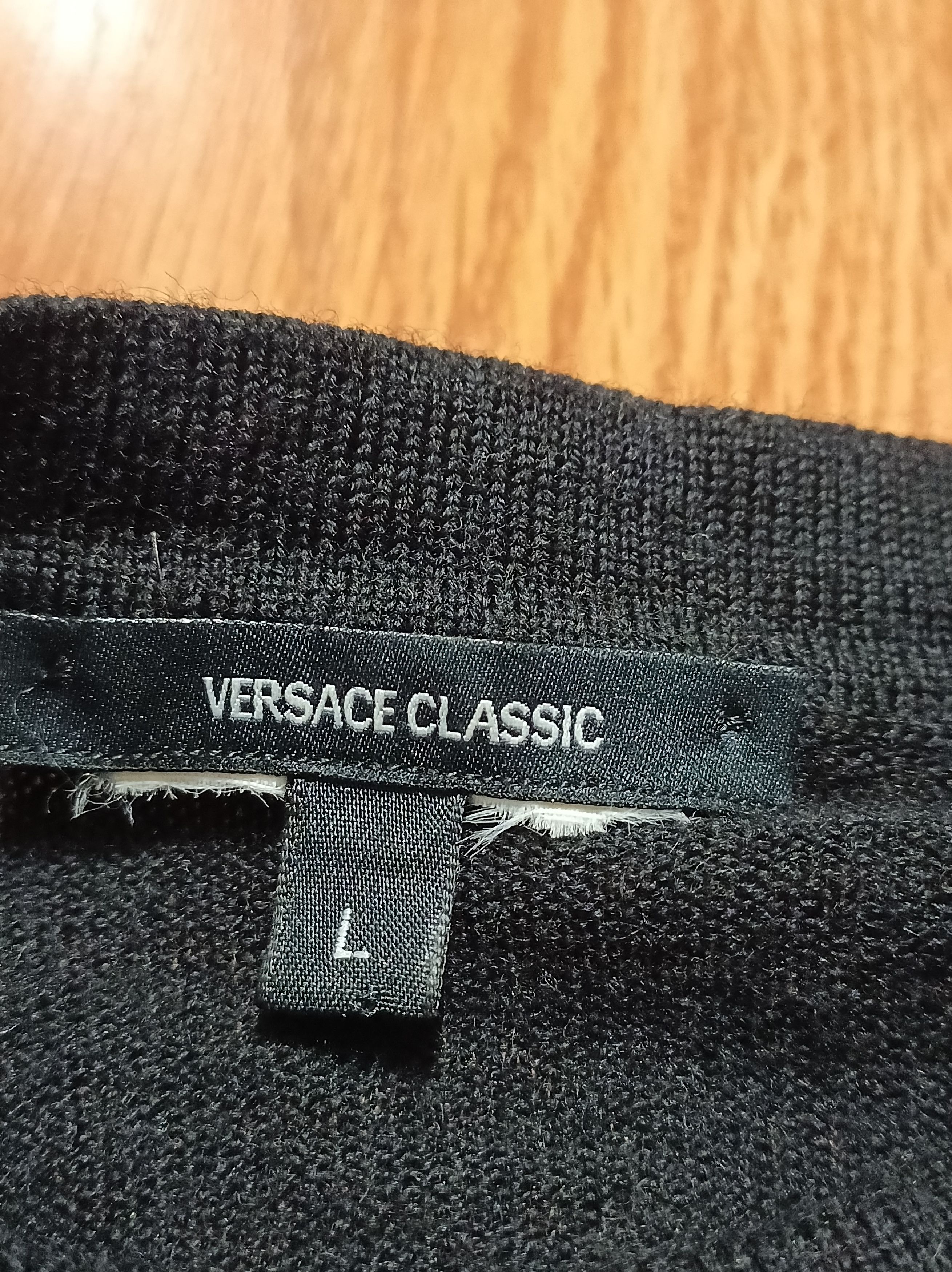 Versace Classic Black Mens Jumper Knit Light Sweater Size L