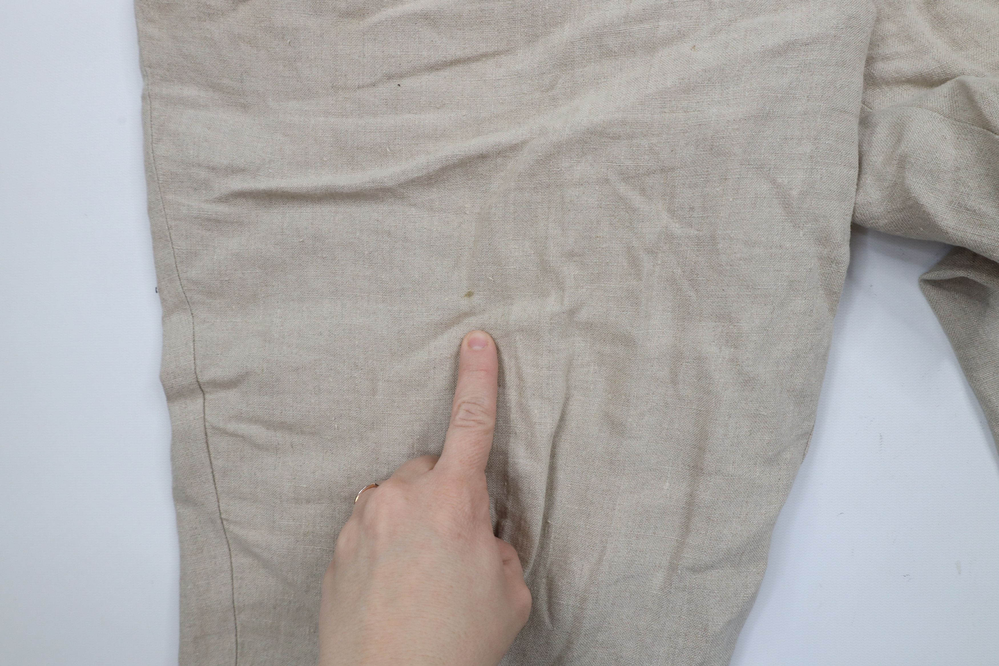Vintage Vintage 90s Y2K Streetwear Cuffed Linen Chino Pants Beige Size US 34 / EU 50 - 5 Thumbnail