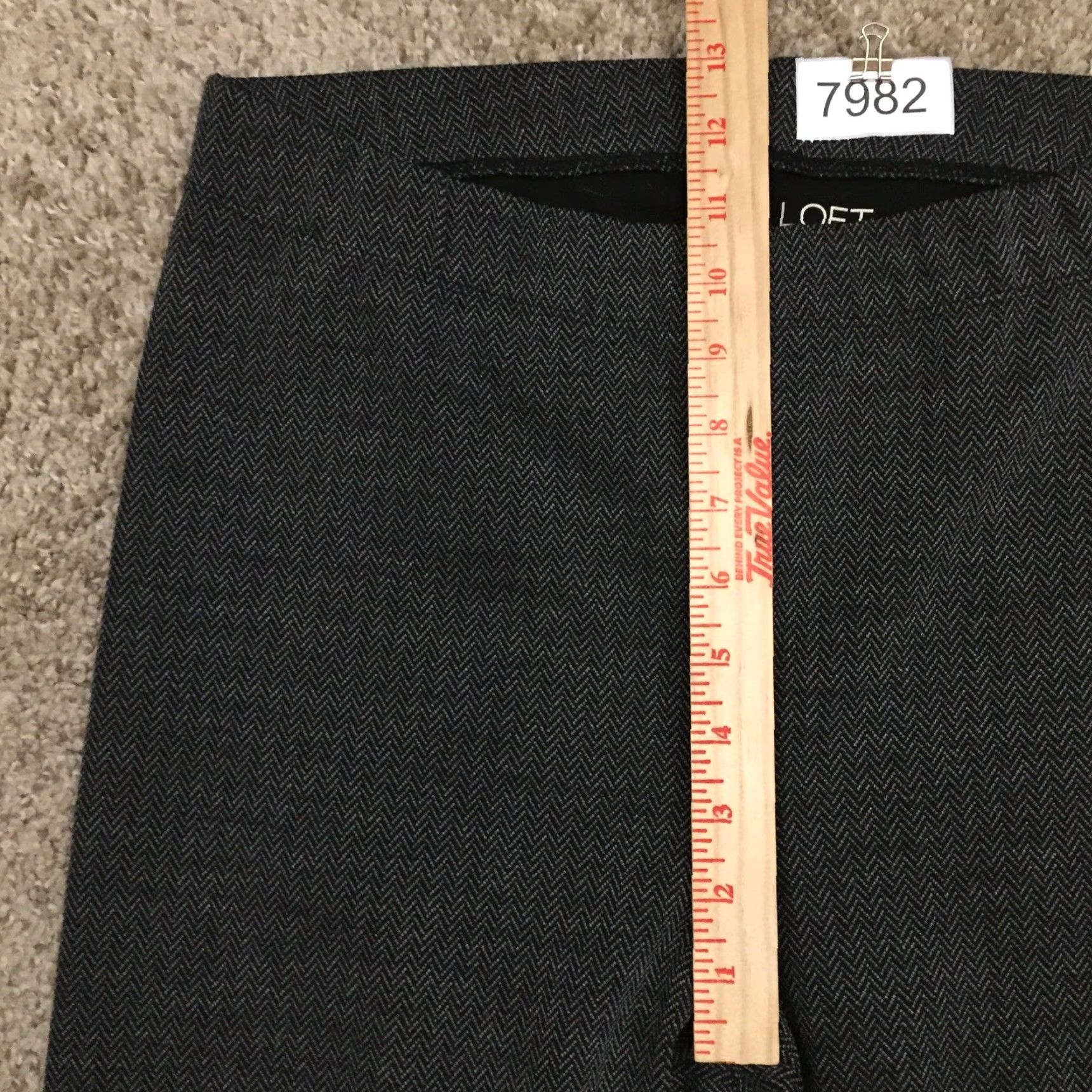 Loft LOFT Leggings Womens Medium Gray Herringbone High Rise 30x26 Ankle Inseam 26in Polyester Blend Regular Lis Womens Size 32" / US 10 / IT 46 - 4 Thumbnail