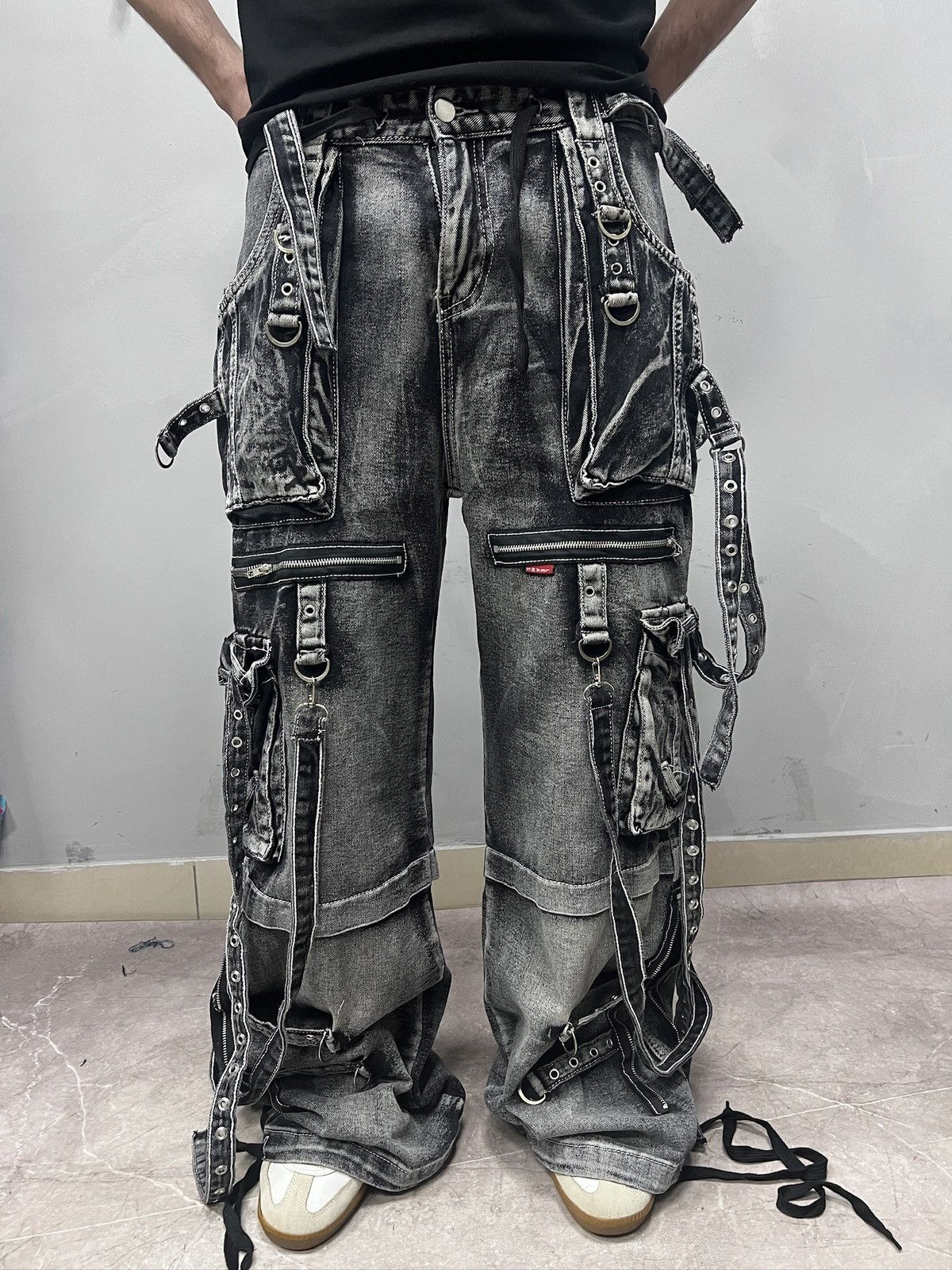 Tripp NYC Gothic bondage diesel style denim distressed jeans y2k Size US 32 / EU 48 - 4 Thumbnail