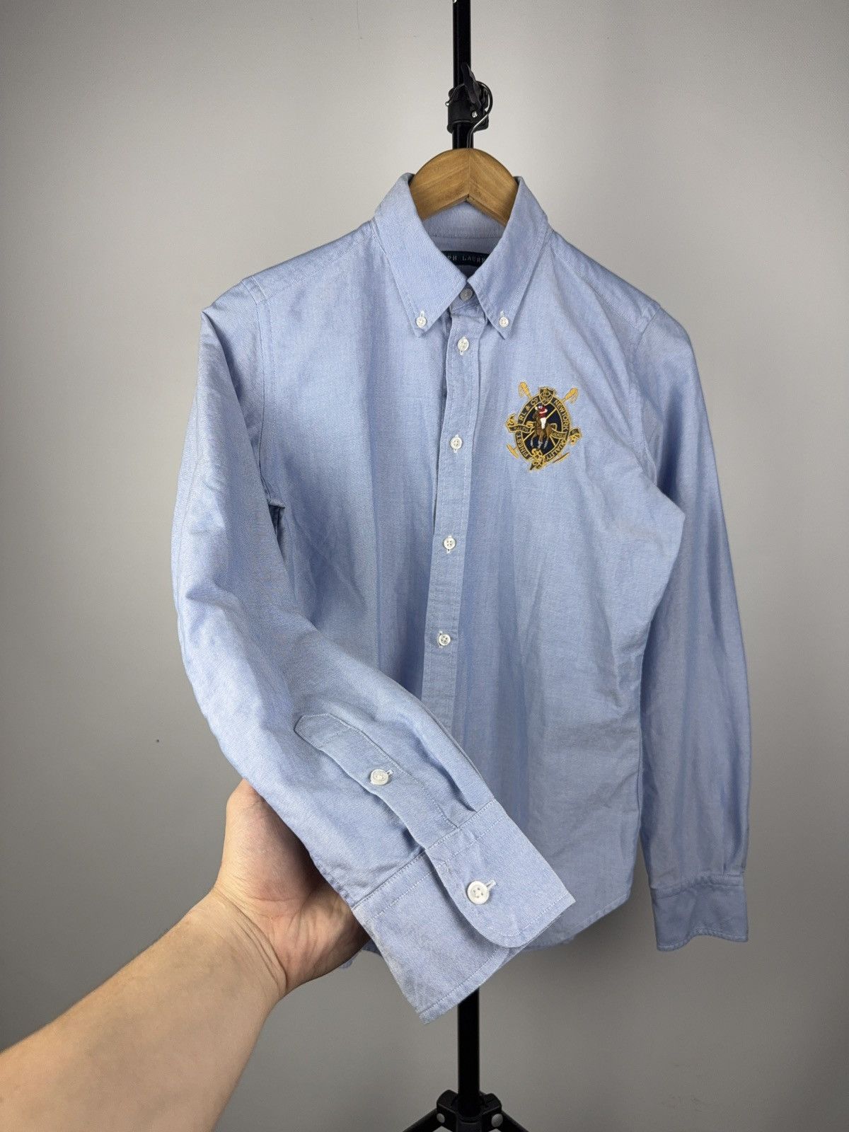 Polo Ralph Lauren Ralph Lauren Crest Oxford Shirt Blue Button-Down Size 8 Size M / US 6-8 / IT 42-44 - 5 Thumbnail
