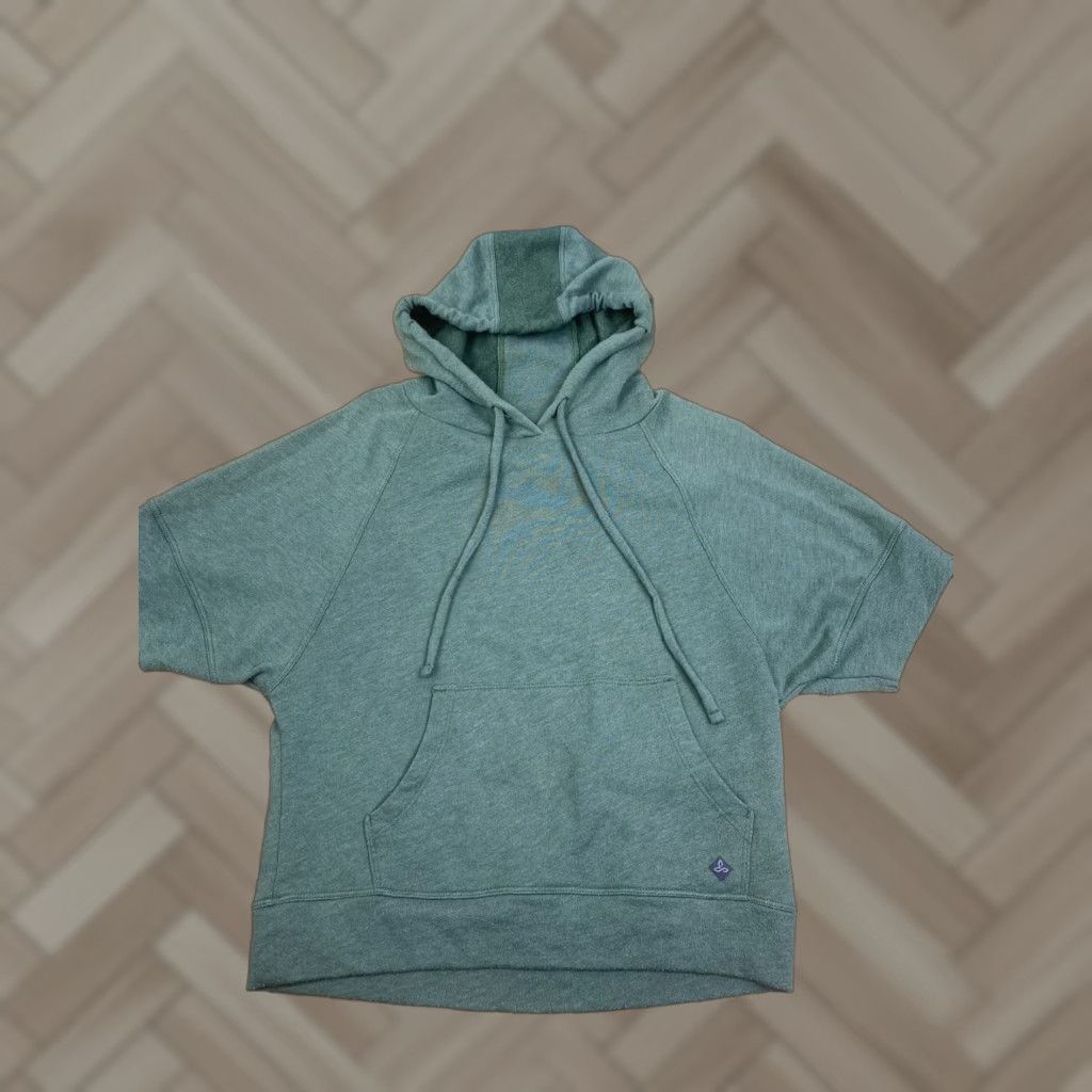 Prana VINTAGE prAna Hoodie Womens XS Green Short Sleeve Pullover Hooded Lightweight Activewear Outdoor Classic Size XS / US 0-2 / IT 36-38 - 1 Thumbnail