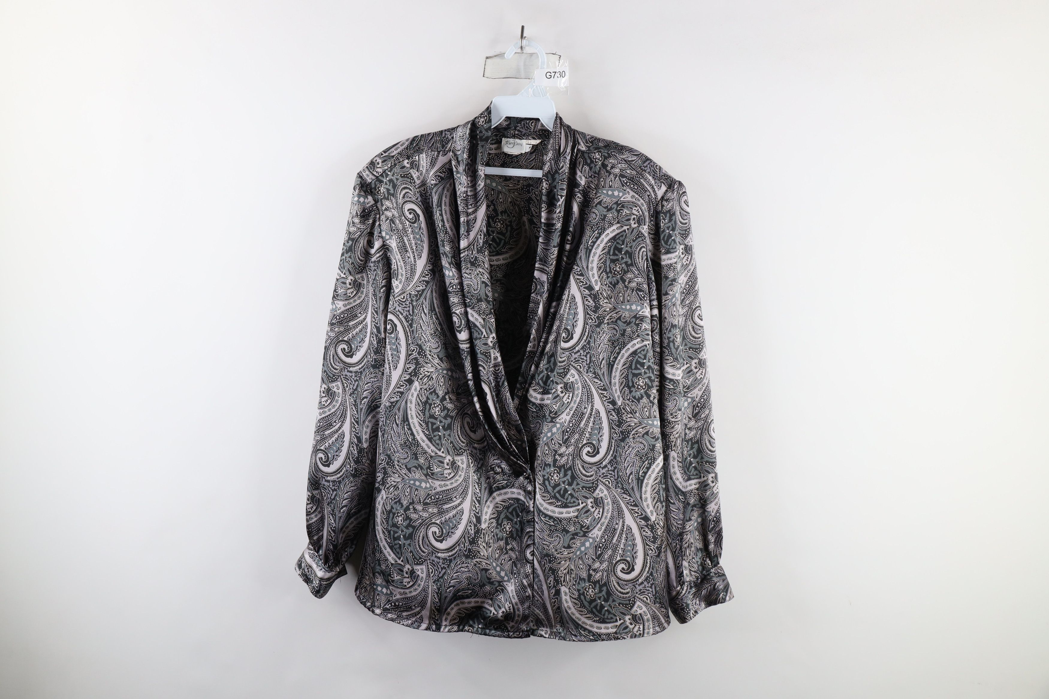 Vintage Vintage 90s Streetwear Paisley Blazer Button Shirt USA Size XL / US 12-14 / IT 48-50 - 1 Thumbnail
