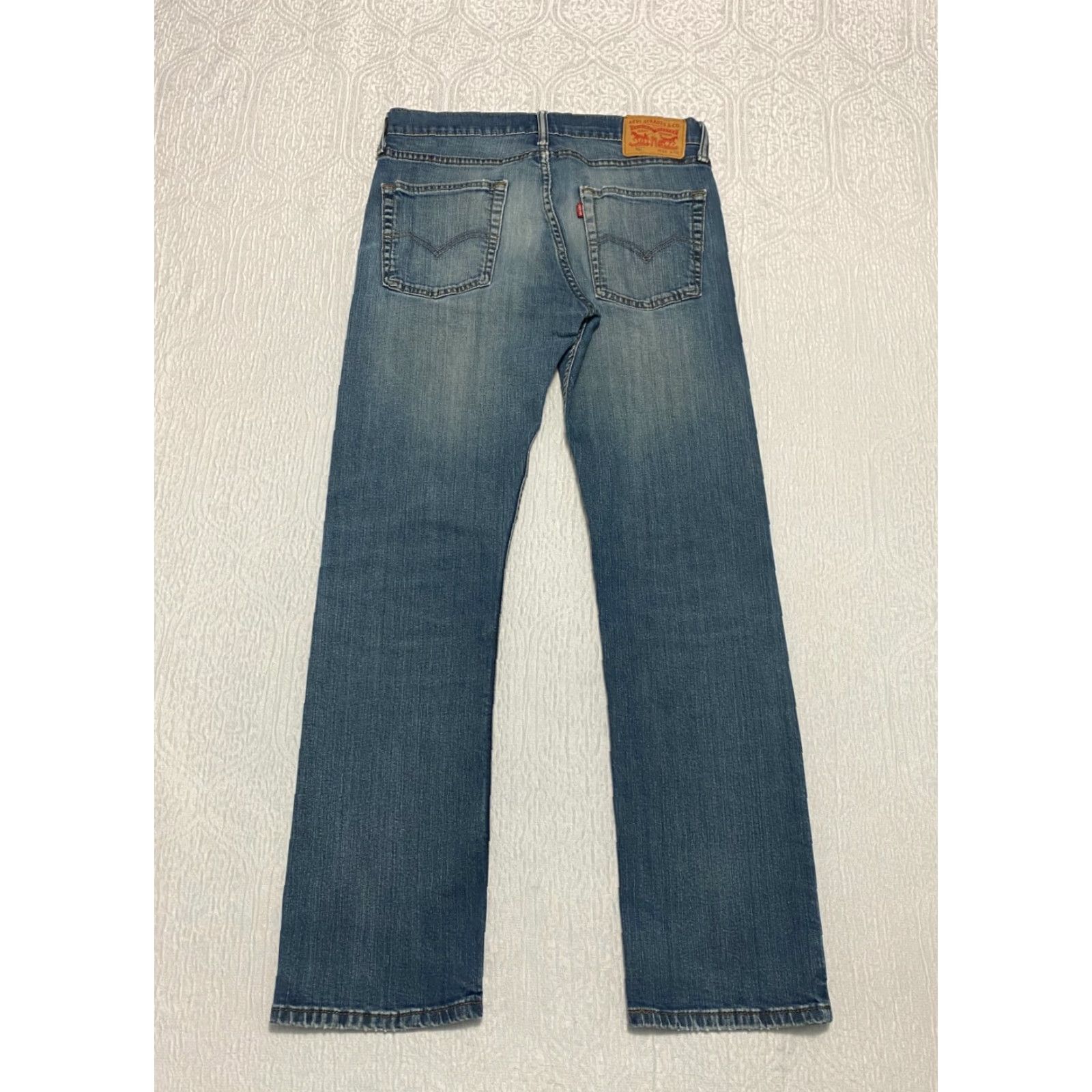 Levi's VINTAGE Levi's 513 Slim Straight Jeans Mens 31x30 Blue Distressed Whiskers Medium Wash 5-Pocket Denim Cotton Elastane USA 500 Series Mens Size US 31 - 3 Thumbnail