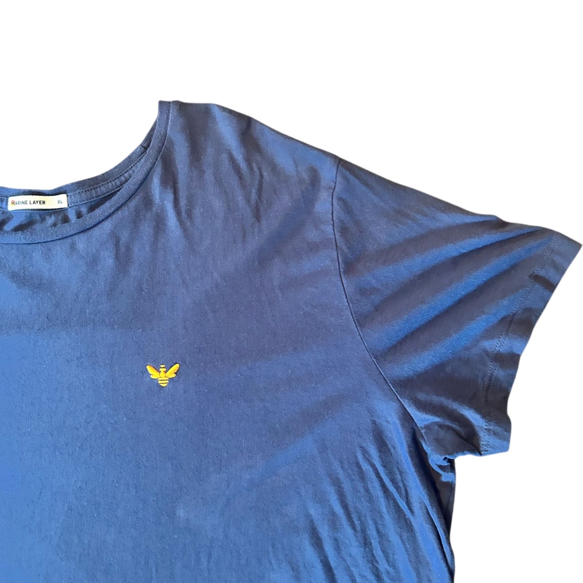 Marine Layer Marine Layer Blue Supima Cotton Modal Blend Embroidered Tee Size US XL / EU 56 / 4 - 3 Thumbnail