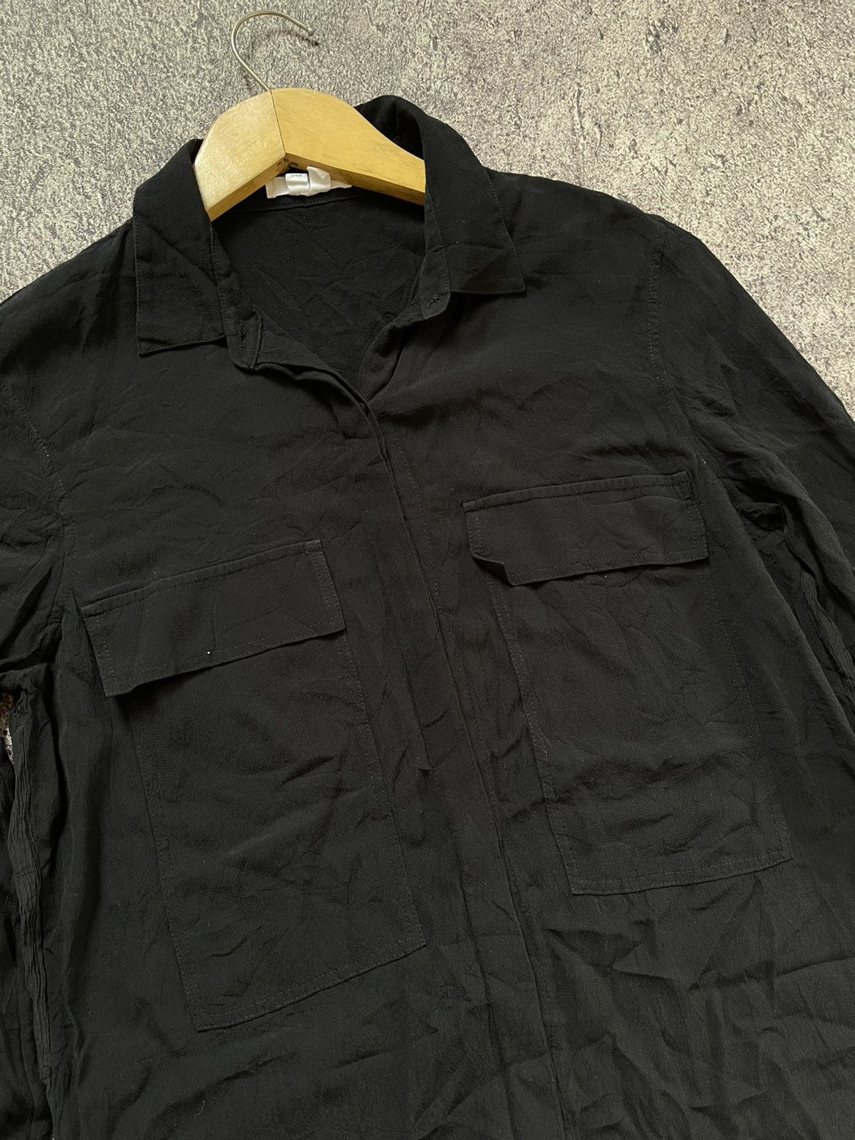 Helmut Lang Helmut Lang Big Pocket Black Long Shirt Size US M / EU 48-50 / 2 - 2 Thumbnail