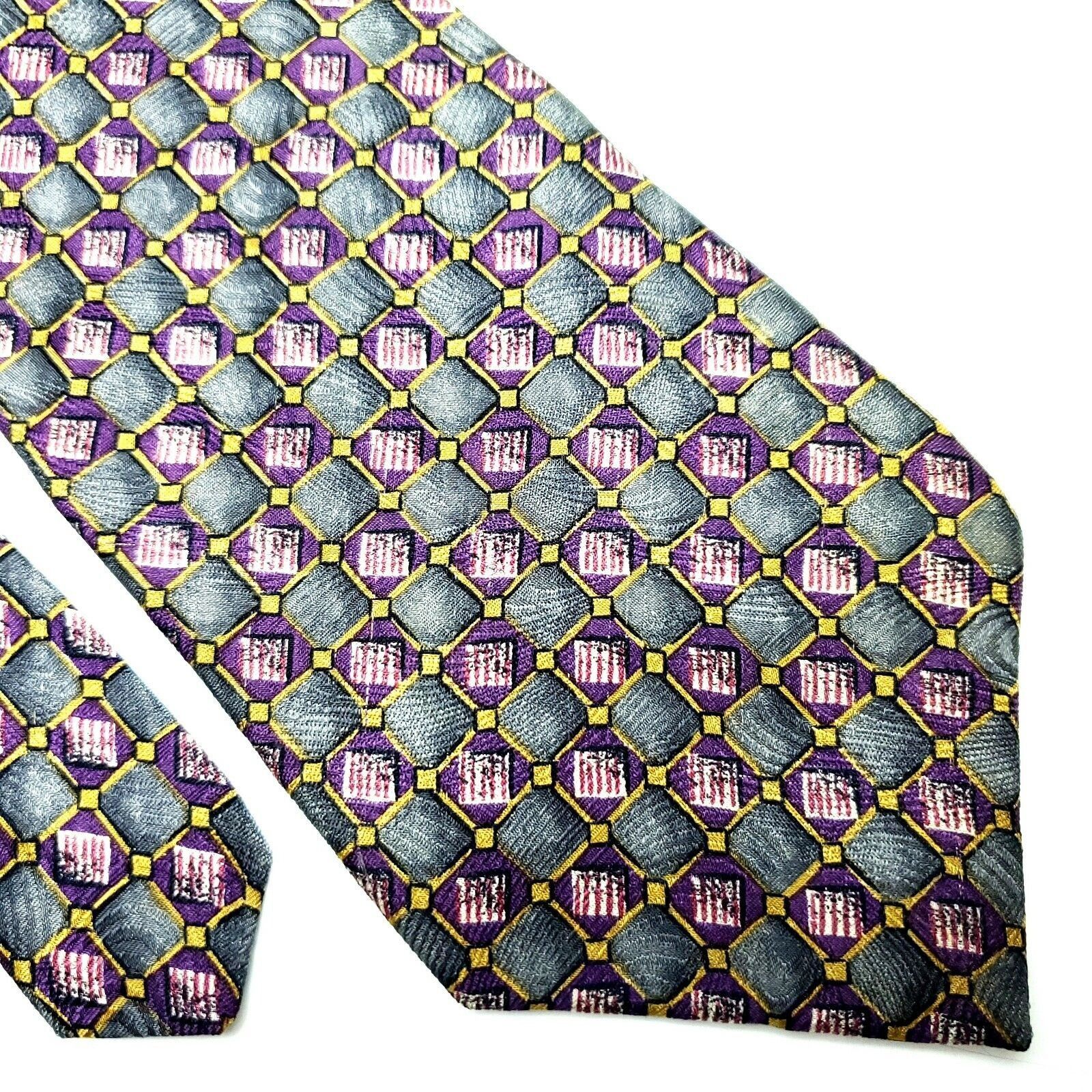 Henry Grethel Henry Grethel Silk Tie Purple Wide Print Size ONE SIZE - 1 Thumbnail