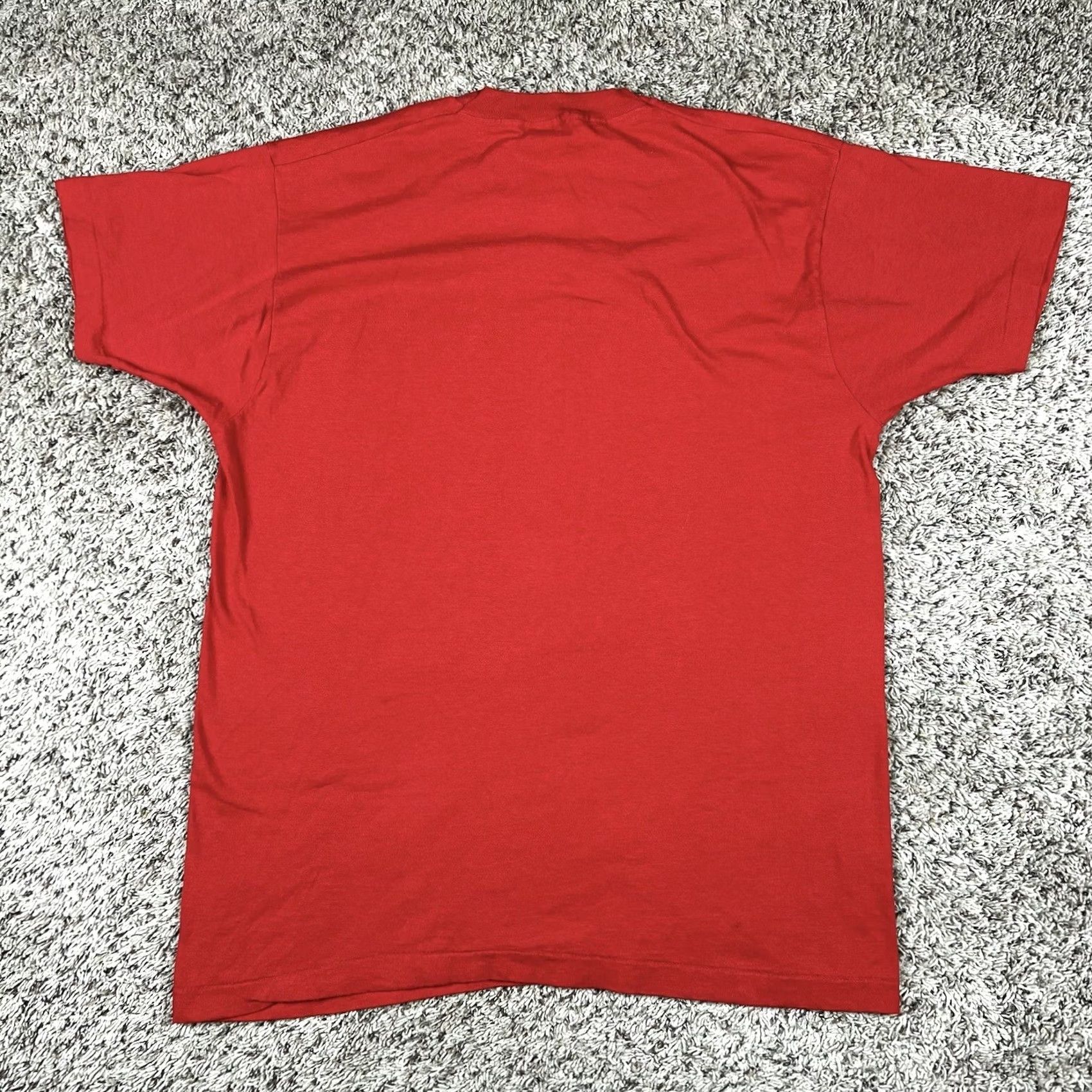 Fruit Of The Loom VINTAGE Fruit Of The Loom Shirt Selvedge Pocket 90s Red 100% Cotton Large Unisex Adults Short Sleeve Crew Neck T-Shirt Mens Womens Size US L / EU 52-54 / 3 - 3 Thumbnail