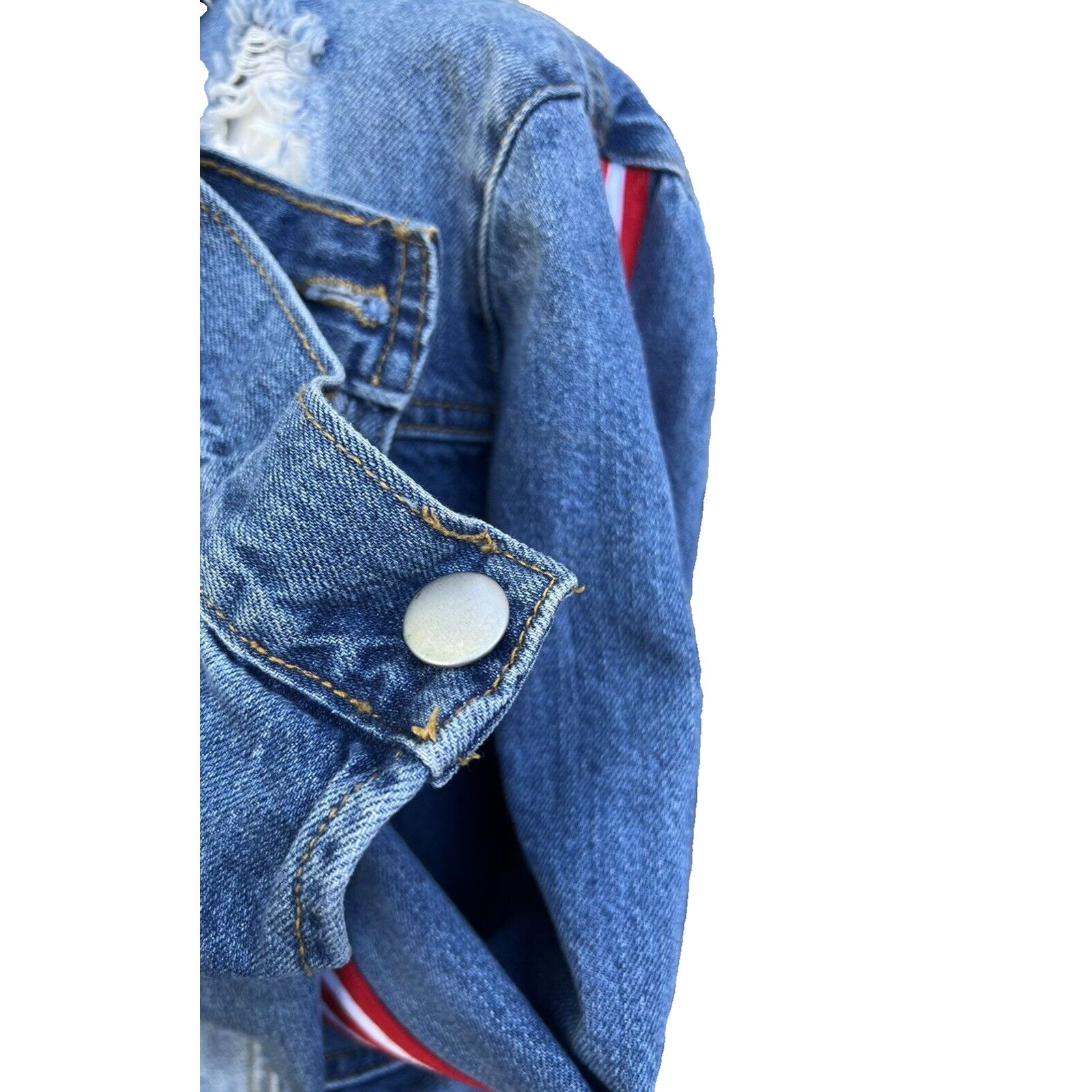 Mason's Ashley Mason distressed denim jacket women size S A000223 Size S / US 4 / IT 40 - 4 Thumbnail