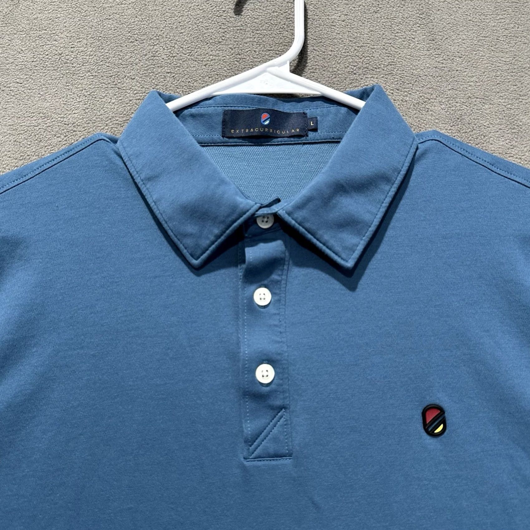Vintage Extracurricular Performance Golf Polo Shirt Mens Large Blue Striped Collar EUC Size US L / EU 52-54 / 3 - 3 Thumbnail