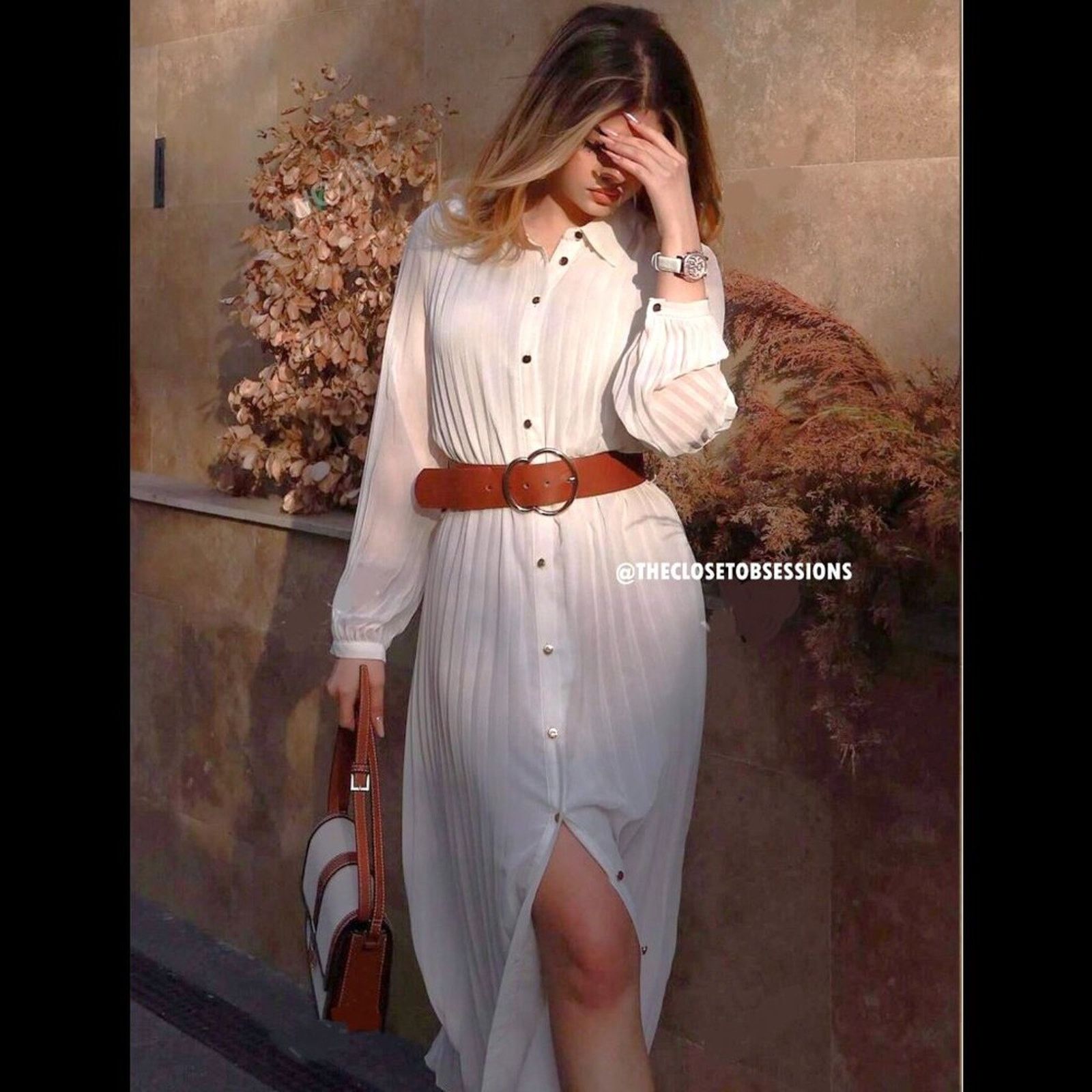 Zara ZARA Pleated Midi Dress Size L / US 10 / IT 46 - 3 Thumbnail