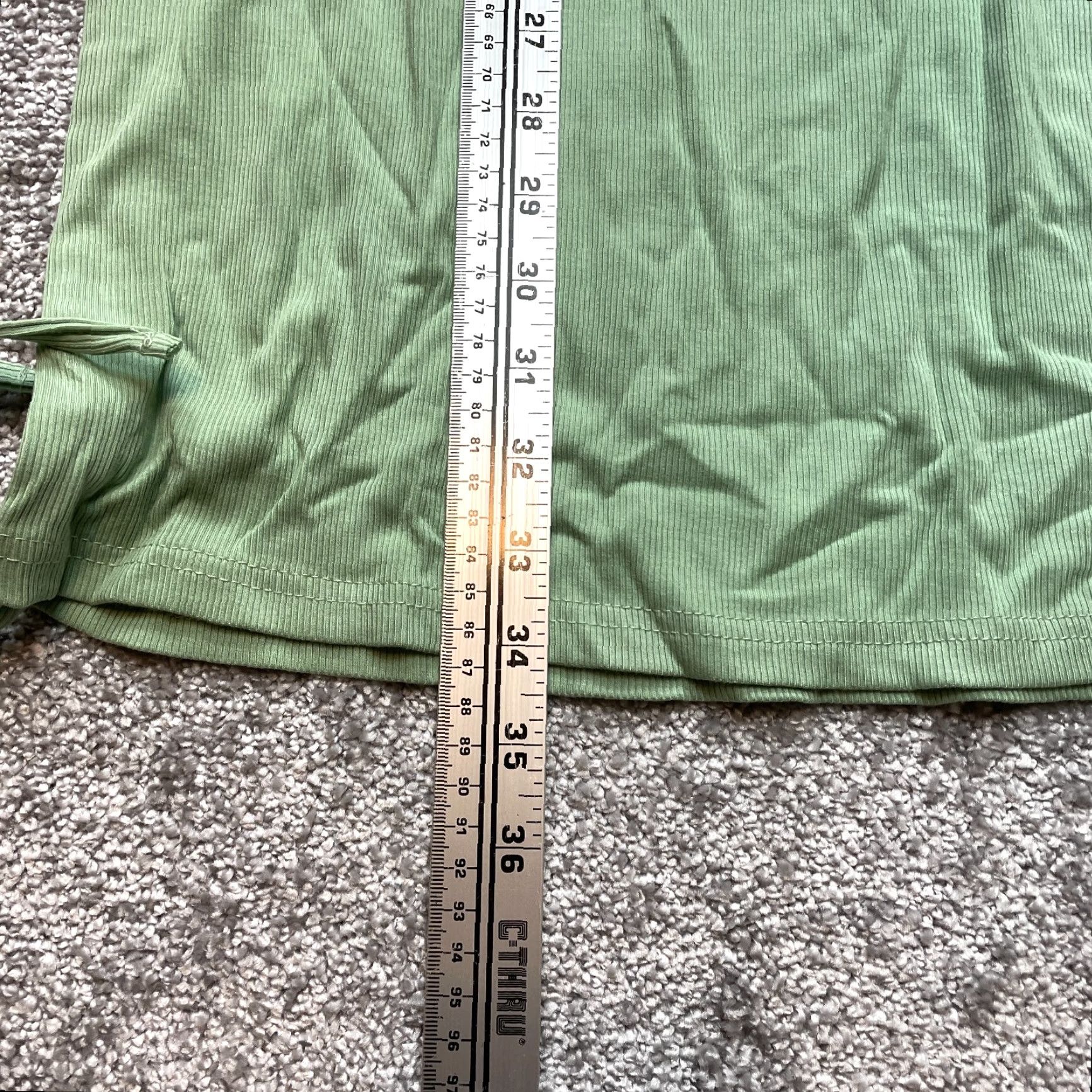 Vintage VINTAGE Papson Shirt Dress Top Womens Medium Light Pea Green Ribbed Stretch Midi New NWT Size M / US 6-8 / IT 42-44 - 6 Thumbnail
