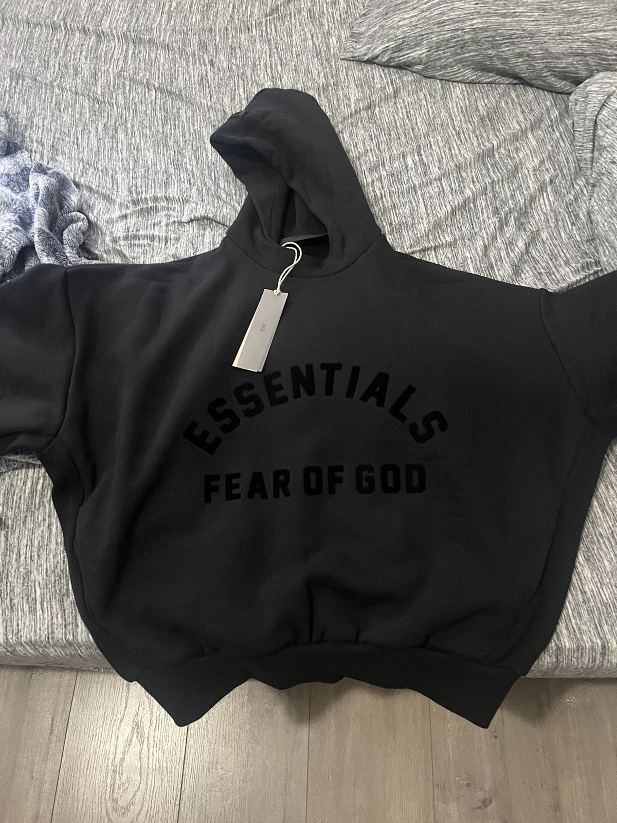 image of Fear Of God Essentials Hoodie "jet Black", Men's (Size XS)