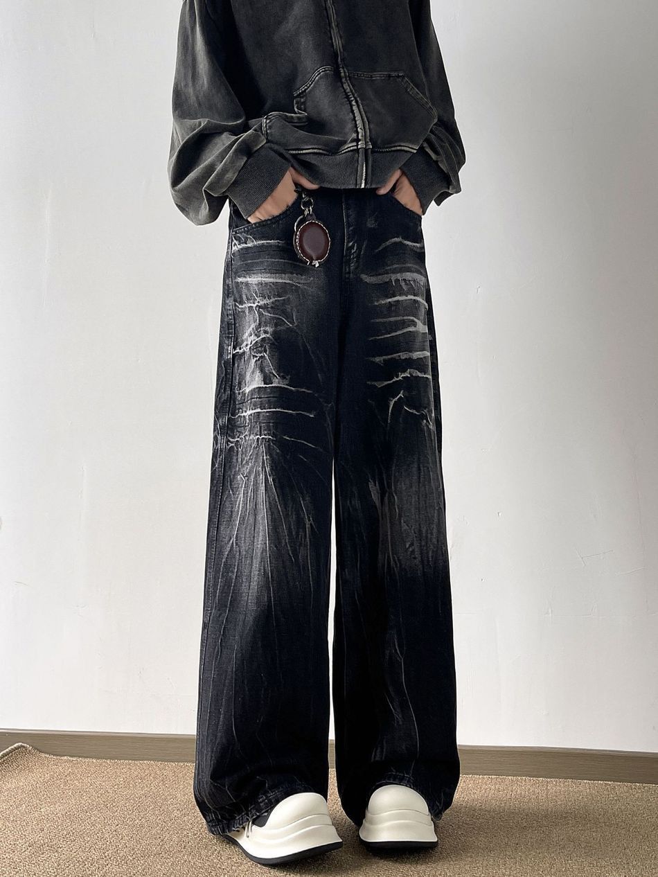 Japanese Brand Retro loose high street straight leg jeans Size US 32 / EU 48 - 3 Thumbnail