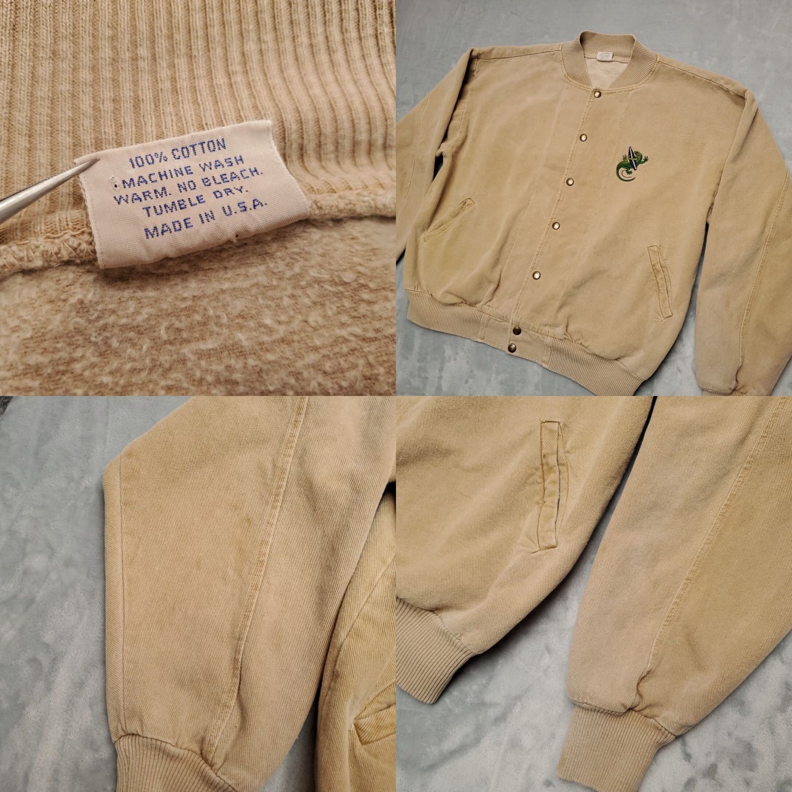 Vintage VTG Maui Surf Company Jacket Mens L Beige Twill Varsity Bomber Made in USA Y2K Size US L / EU 52-54 / 3 - 8 Thumbnail