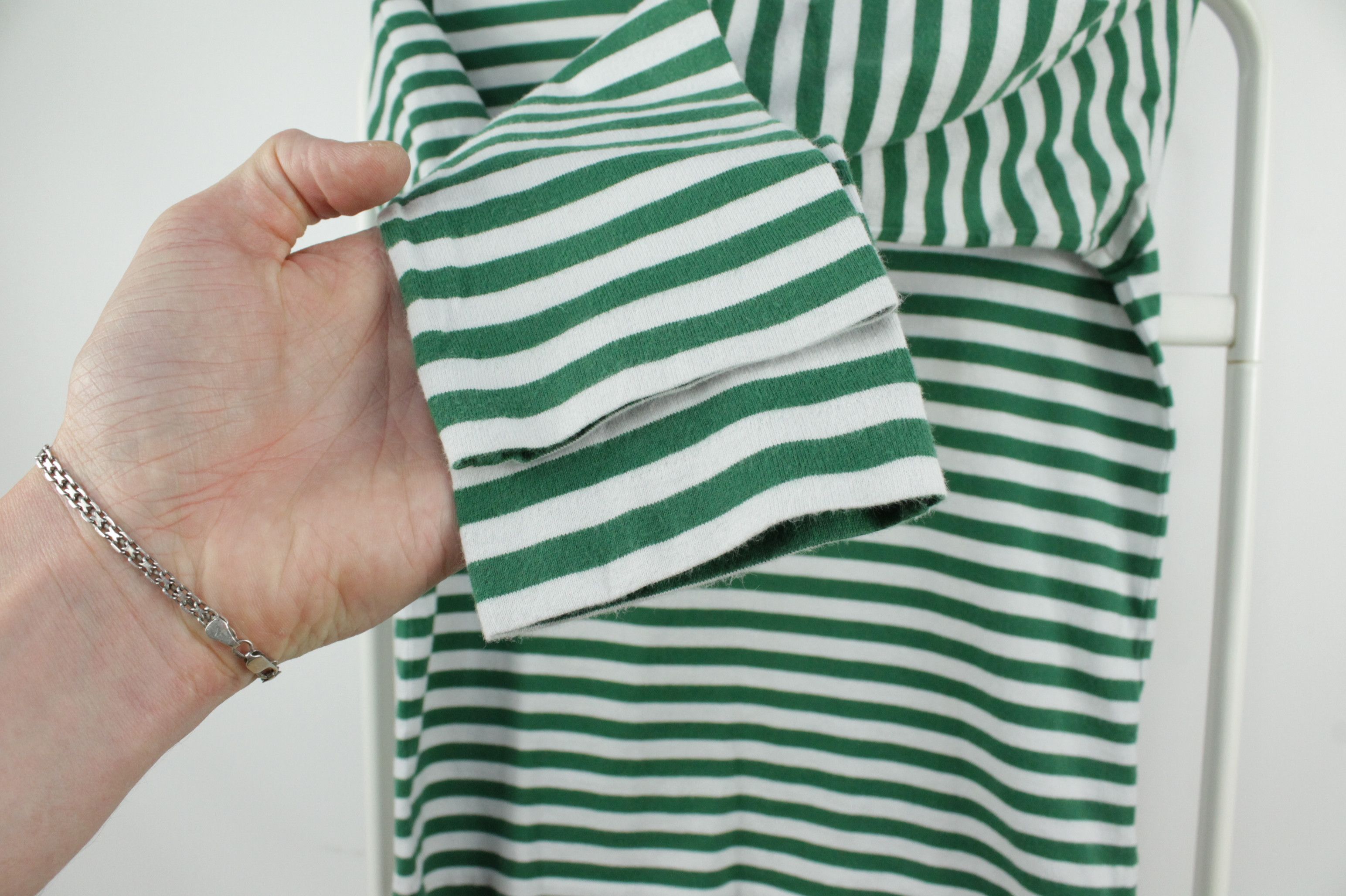 Comme des Garcons PLAY Comme des Garcons L/S Green Striped Cotton T-Shirt Size S / US 4 / IT 40 - 6 Thumbnail