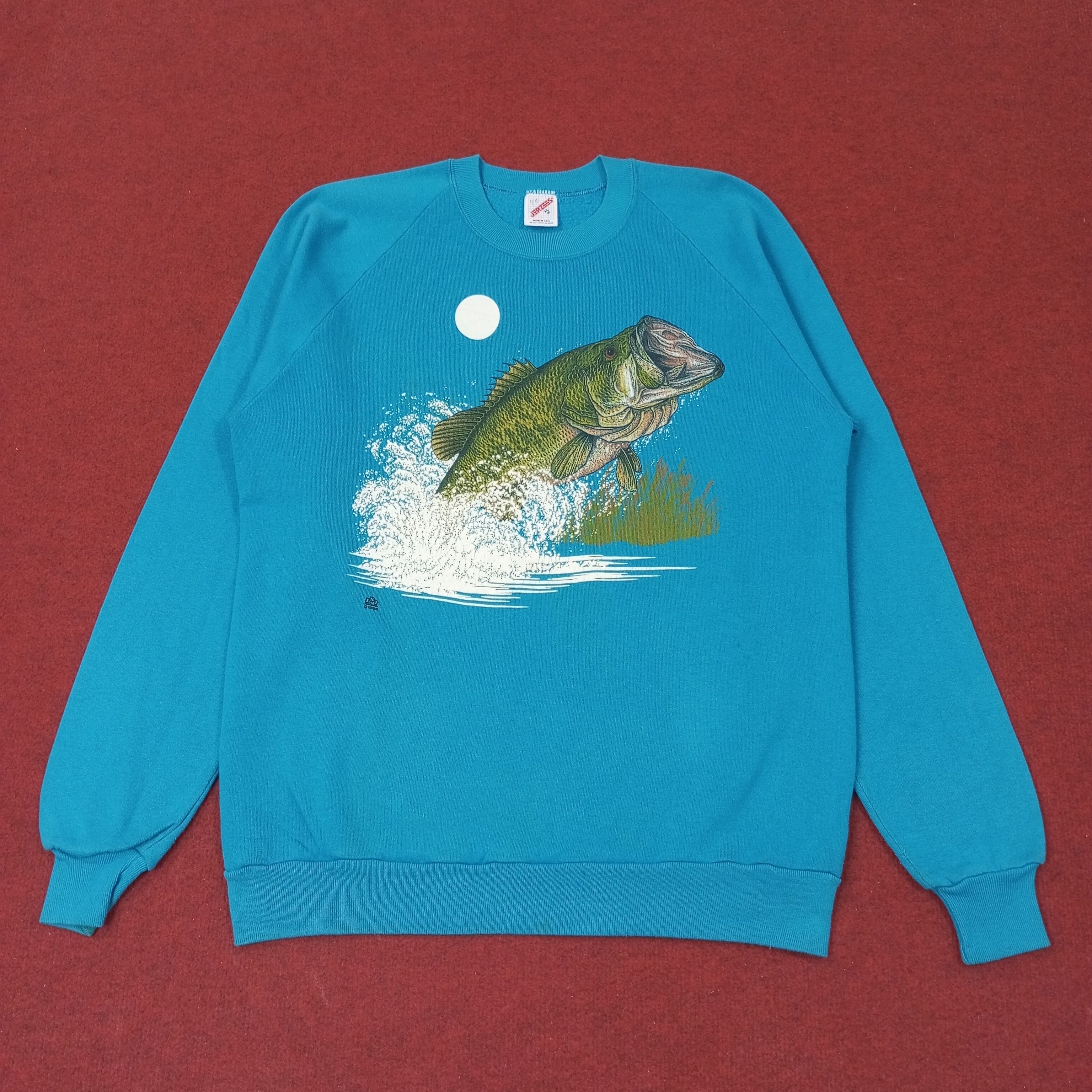Vintage Fishing Style Vintage Sweatshirt c225n3 Size US M / EU 48-50 / 2 - 1 Thumbnail