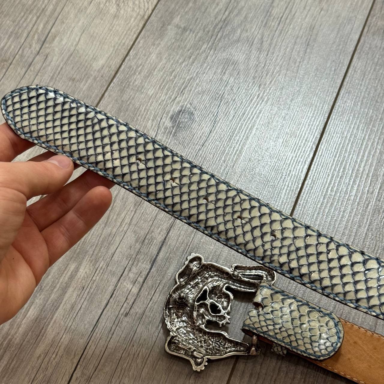 Other Reptile’s House Genuine Python Belt w/ Crocodile Buckle Size ONE SIZE - 4 Thumbnail