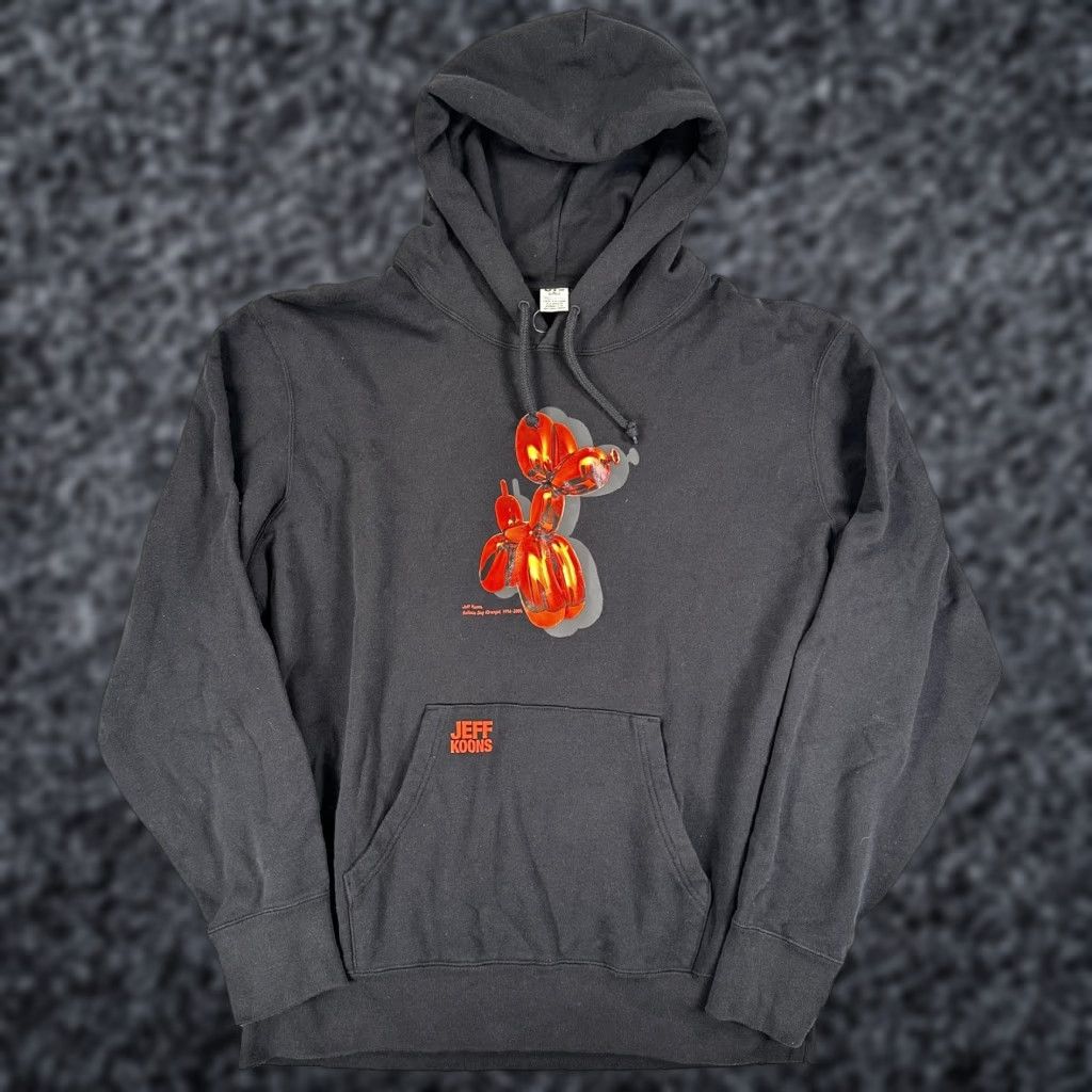 Uniqlo Uniqlo UT Hoodie Mens XL Black Graphic Print Hooded Pockets Jeff Koons Balloon Dog Orange Size US XL / EU 56 / 4 - 1 Thumbnail