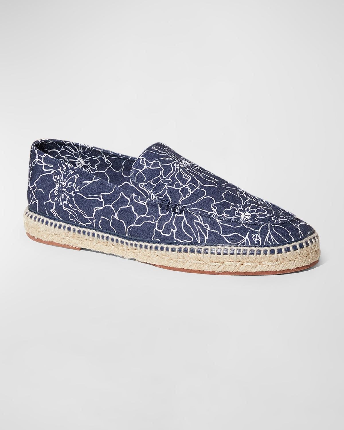 Loro Piana o1srvl11e0825 Seaside Walk Floral Linen Espadrilles in Blue Size US 10 / EU 43 - 3 Thumbnail