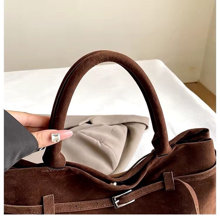 Vintage Retro 90s style suede hobo shoulder trendy brown bag y2k Size ONE SIZE - 7 Thumbnail