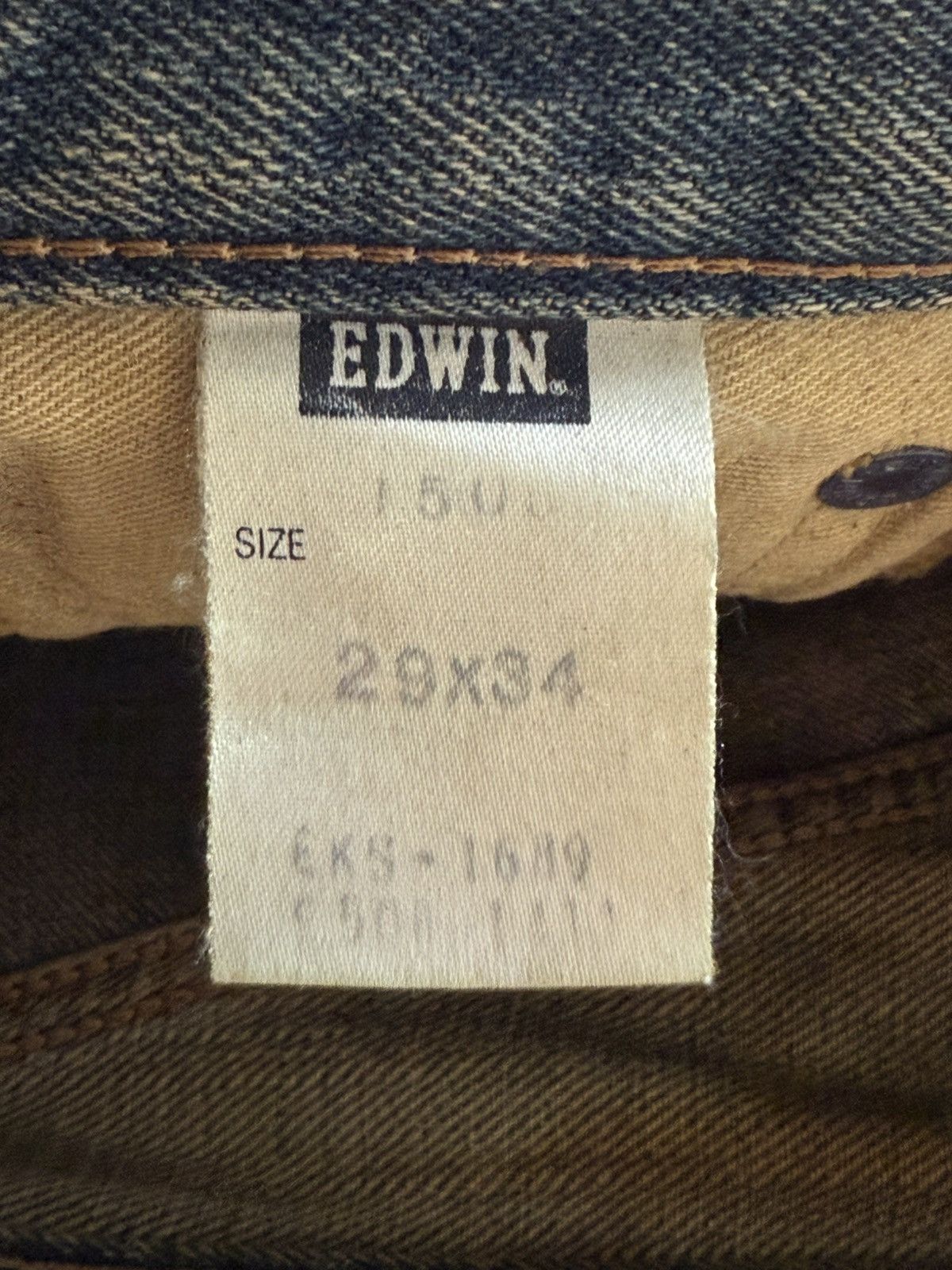 Edwin Edwin 505 OG Type 1 Mud Wash Distressed Selvedge Baggy Jeans Size US 29 - 19 Thumbnail