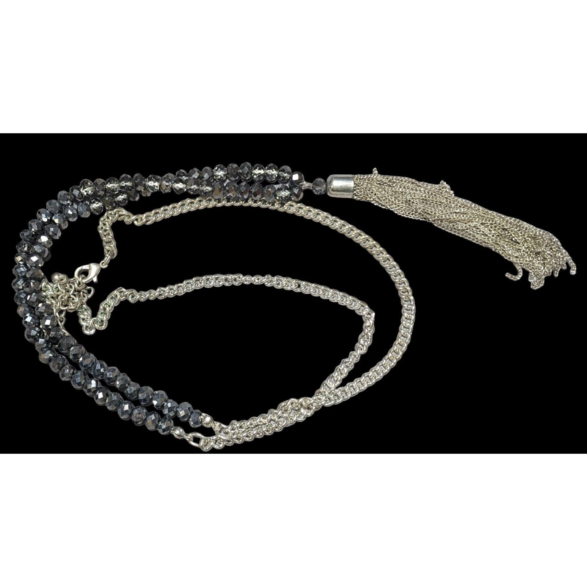 Other Glam Glass Beaded Chain Tassel Necklace Size ONE SIZE - 1 Thumbnail
