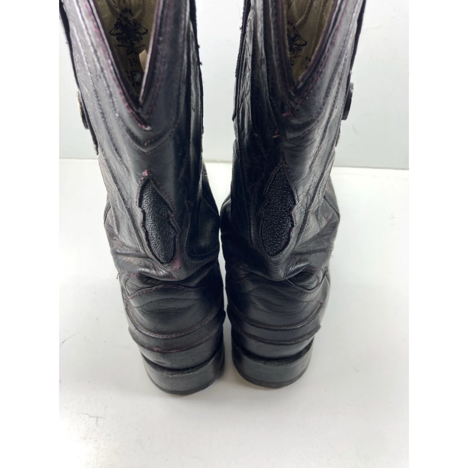 Vintage El General Stingray Boots Men Size 6.5 Black Exotic Leather Mexico Western VTG Size US 7 / EU 40 - 7 Thumbnail