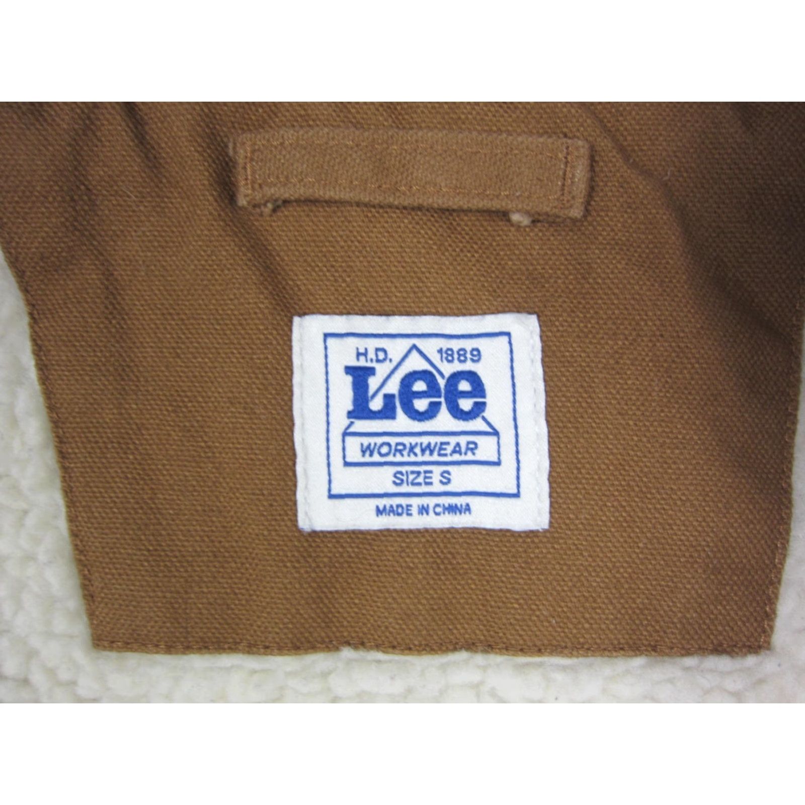 Lee VINTAGE Lee Jacket Bomber Jacket Men Small Brown Duck Canvas Sherpa Lined 90s Logo Workwear Casual Hooded Pockets Size US S / EU 44-46 / 1 - 3 Thumbnail