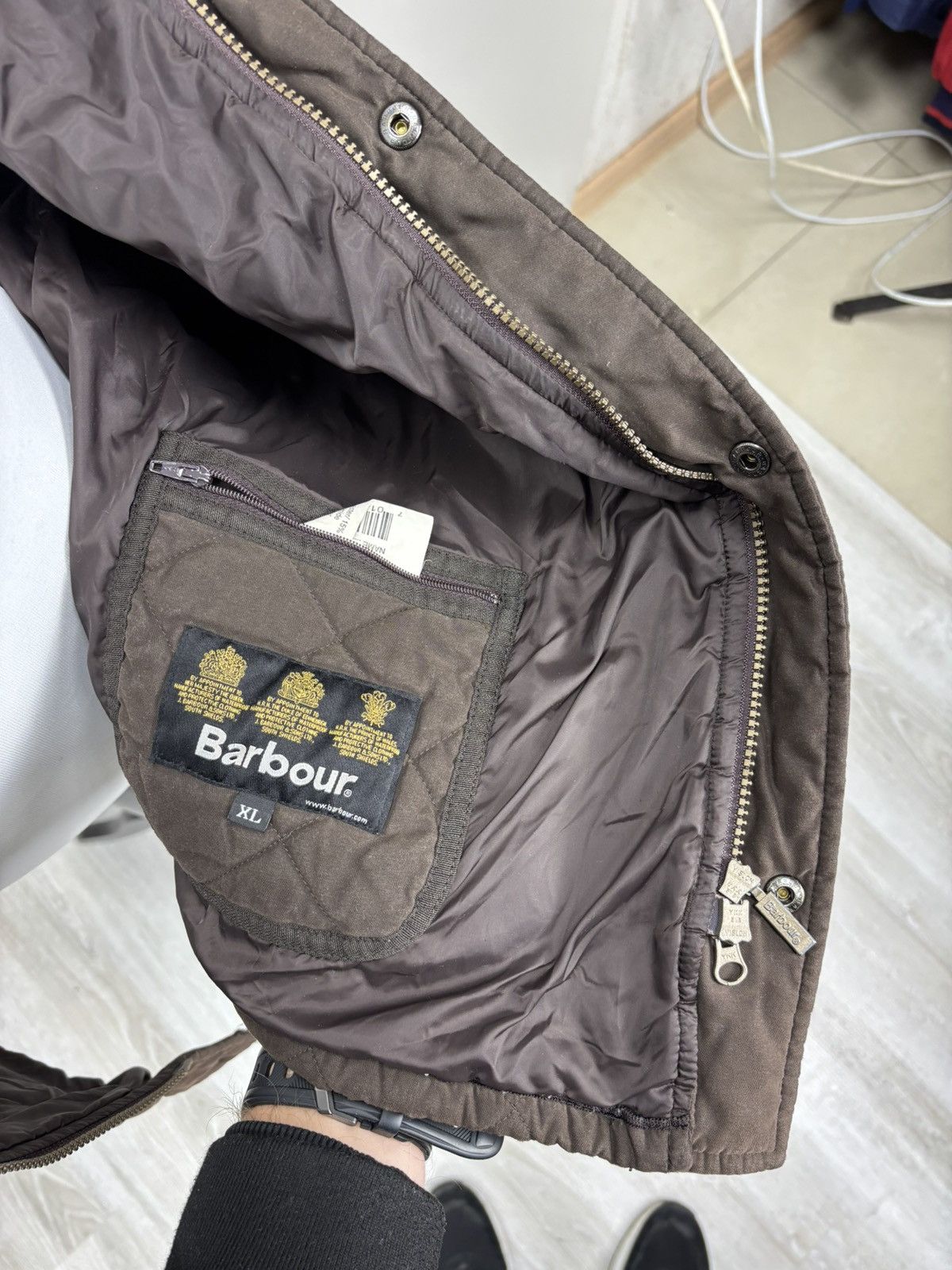 Barbour Mens quilted jacket Barbour Hampton Size XL Color Brown Size US XL / EU 56 / 4 - 14 Thumbnail
