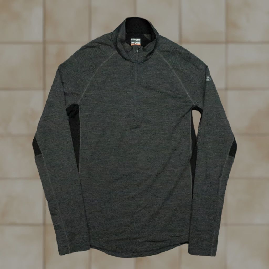 Icebreaker Icebreaker Pullover Mens M Gray 1/4 Zip Wool Performance Moisture Wicking Mock Neck Regular Long Sleeve Size M Gray 200 Zone Size US M / EU 48-50 / 2 - 1 Thumbnail