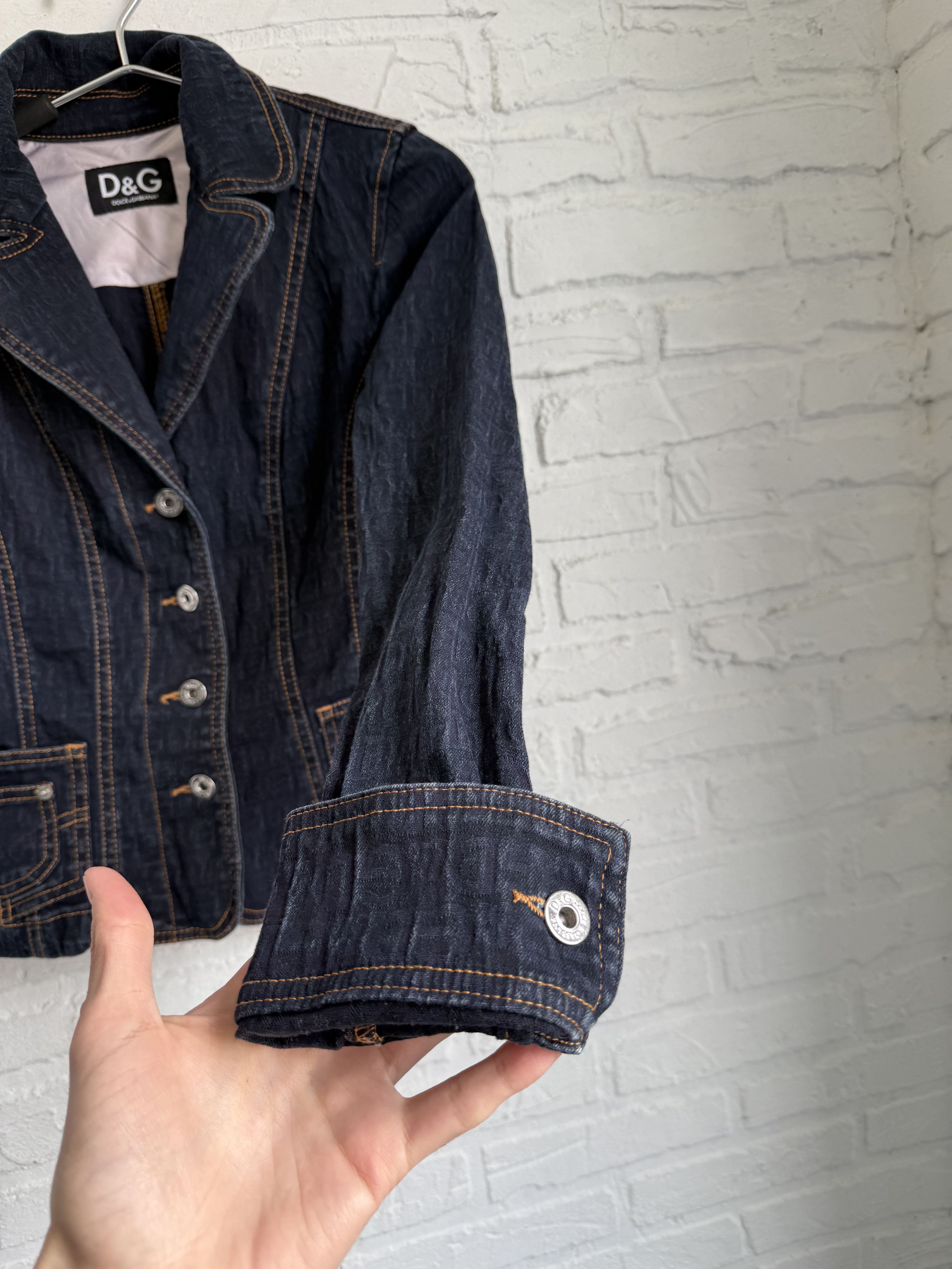 Dolce & Gabbana Vintage D&G Dolce & Gabbana Monogram Denim Jacket Y2K Size S / US 4 / IT 40 - 4 Thumbnail