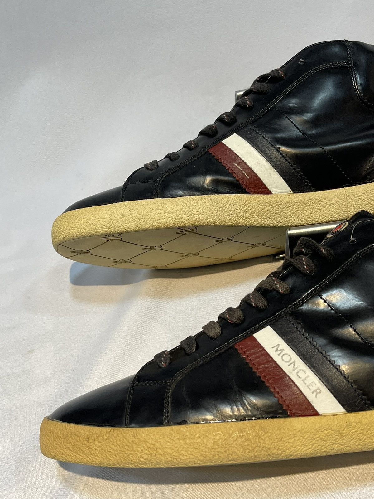 Moncler Moncler Monaco Vintage Black Leather Sneakers “Size 43” Size US 9 / EU 42 - 4 Thumbnail