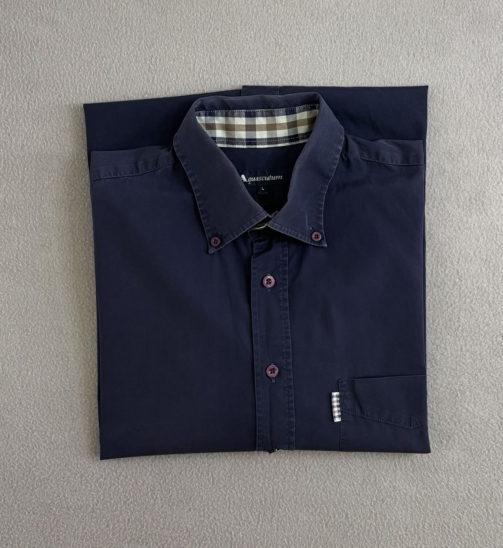 Aquascutum Aquascutum navy short shirt large Size US L / EU 52-54 / 3 - 16 Thumbnail
