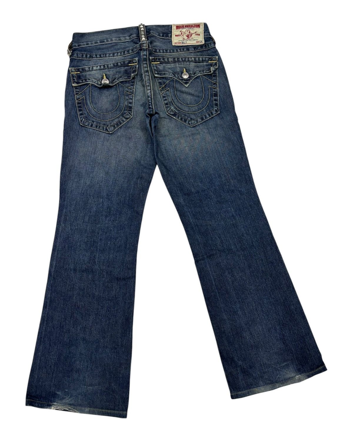 True Religion TRUE RELIGION METAL STUDDED FLARE JEANS BOOTCUT BILLY Size 31" - 4 Thumbnail