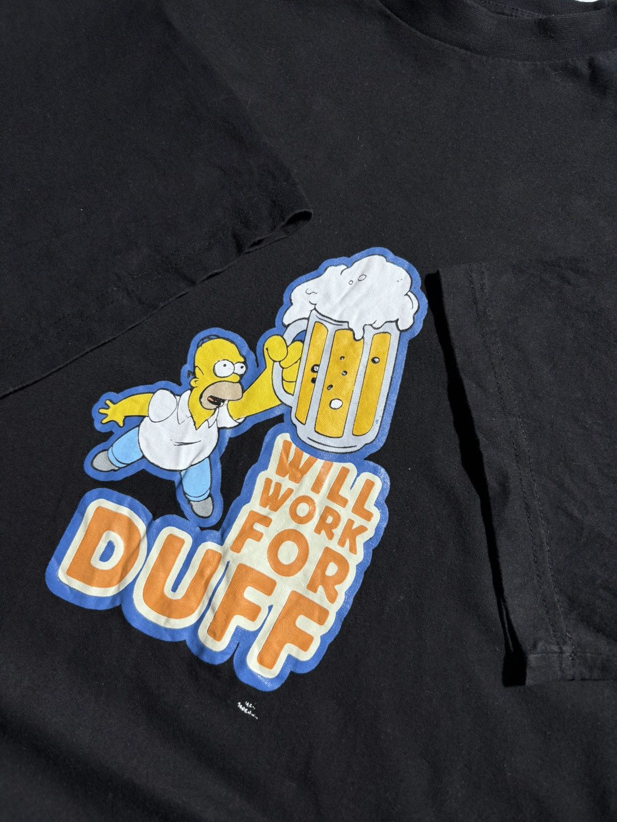 The Simpsons Vintage Y2K Humor Adult The Simpson Homer Beer Logo Tshirt Size US L / EU 52-54 / 3 - 6 Thumbnail