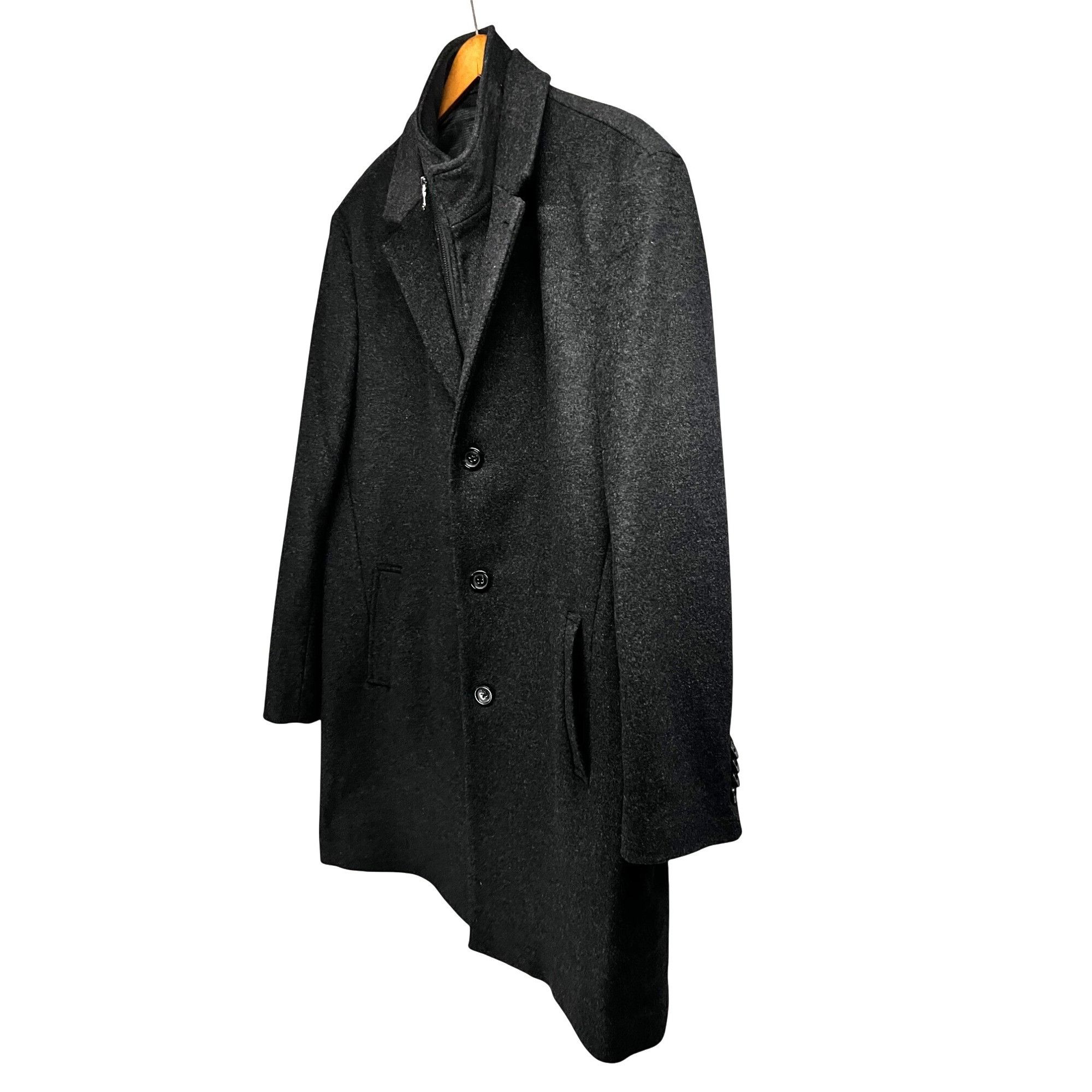 Vintage Mens Cashmere Charcoal Gray Black Wool Zip Button Up Lined L Size US L / EU 52-54 / 3 - 4 Thumbnail