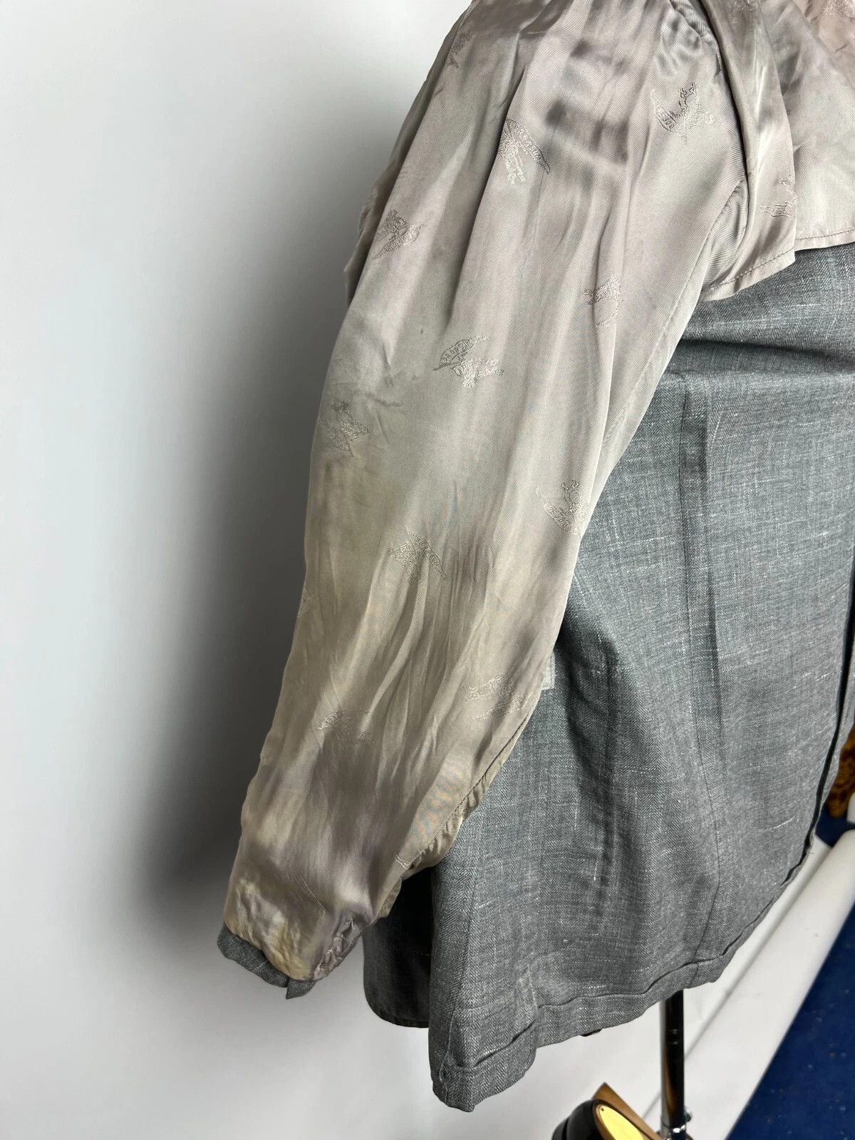 Burberry Burberry London Men's Grey Half Lined Wool Linen Silk Blazer Size 46R - 15 Thumbnail