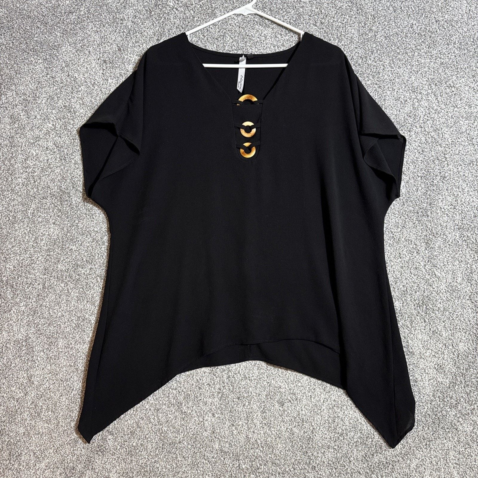 Other Tunic Top Womens 1X Plus Asymmetrical Boho Artisan Draped Size XL / US 12-14 / IT 48-50 - 1 Thumbnail