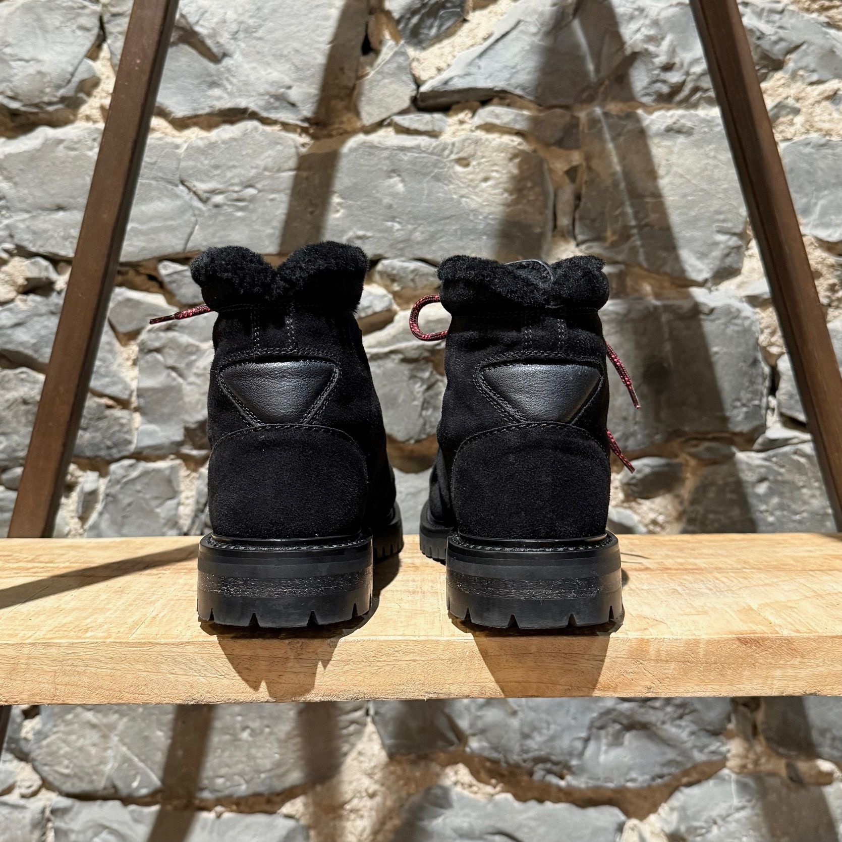 Valentino Valentino Black Suede Shearling Lined Winter Hiking Boots Size US 11 / IT 41 - 5 Thumbnail