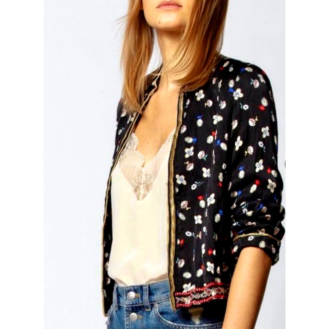 Zadig & Voltaire Zadig & Voltaire Vendrix Floral-Print Open-Front Jacket 38M Size M / US 6-8 / IT 42-44 - 3 Thumbnail