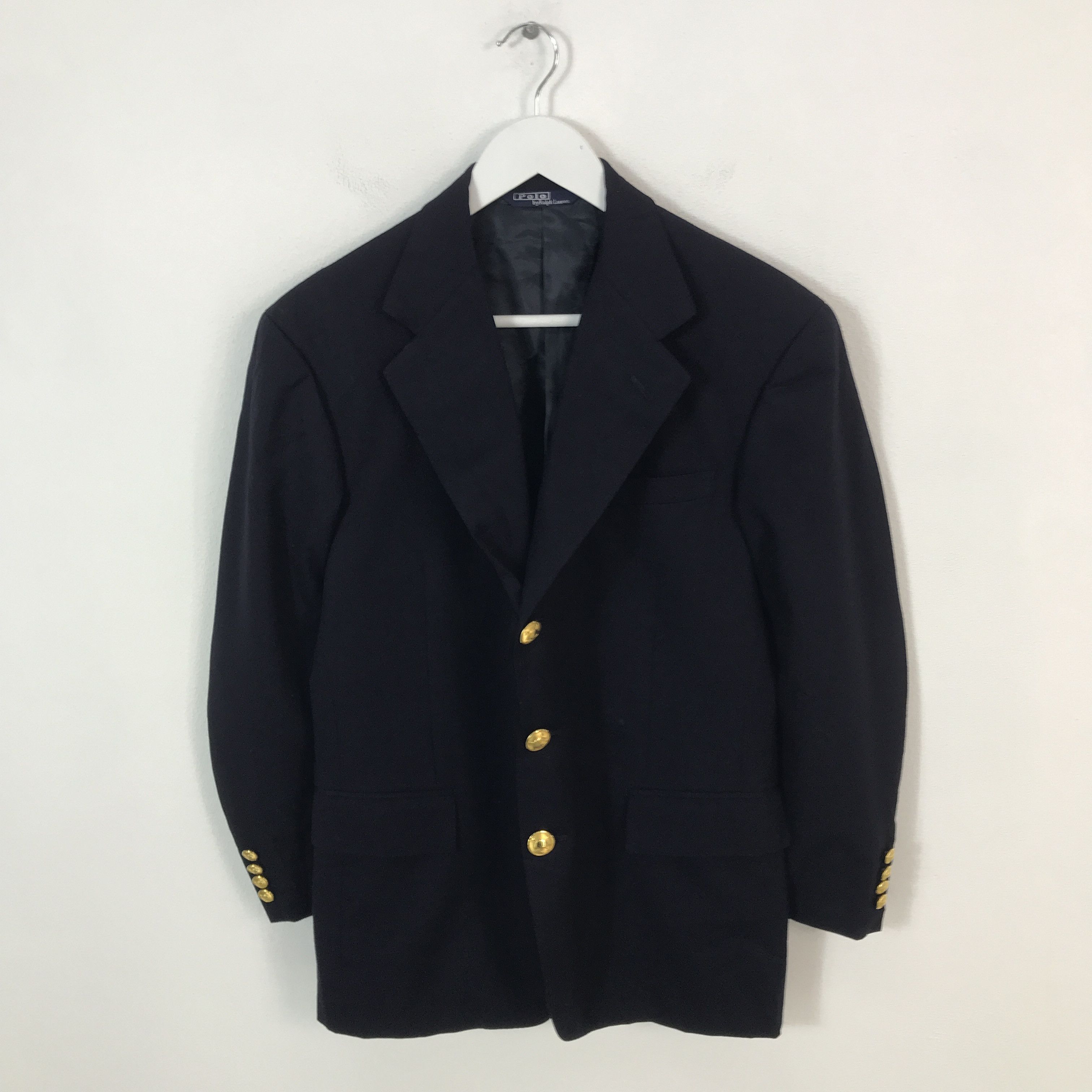 Polo Ralph Lauren vtg polo ralph lauren blazer navy coat jacket Size US L / EU 52-54 / 3 - 1 Thumbnail