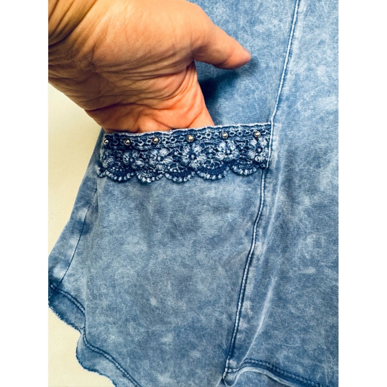 Other Romeo & Life Cotton Indigo Blue Tunic Capri Set Size L Size L / US 10 / IT 46 - 8 Thumbnail