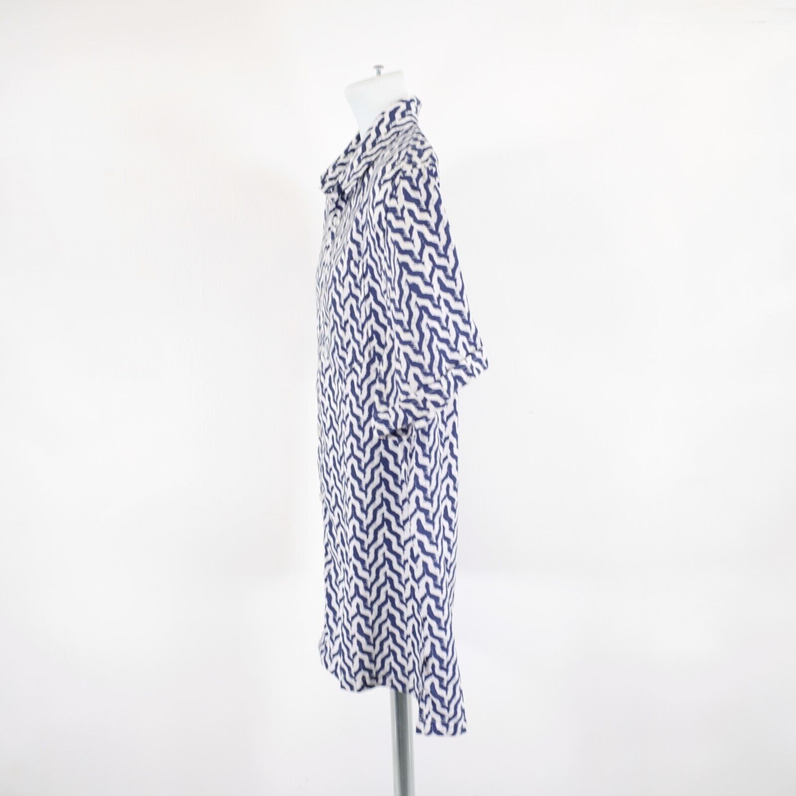 Designer Triton Blue White Zebra Striped Large Stretchy Polyester Dre Size US L / EU 52-54 / 3 - 7 Thumbnail
