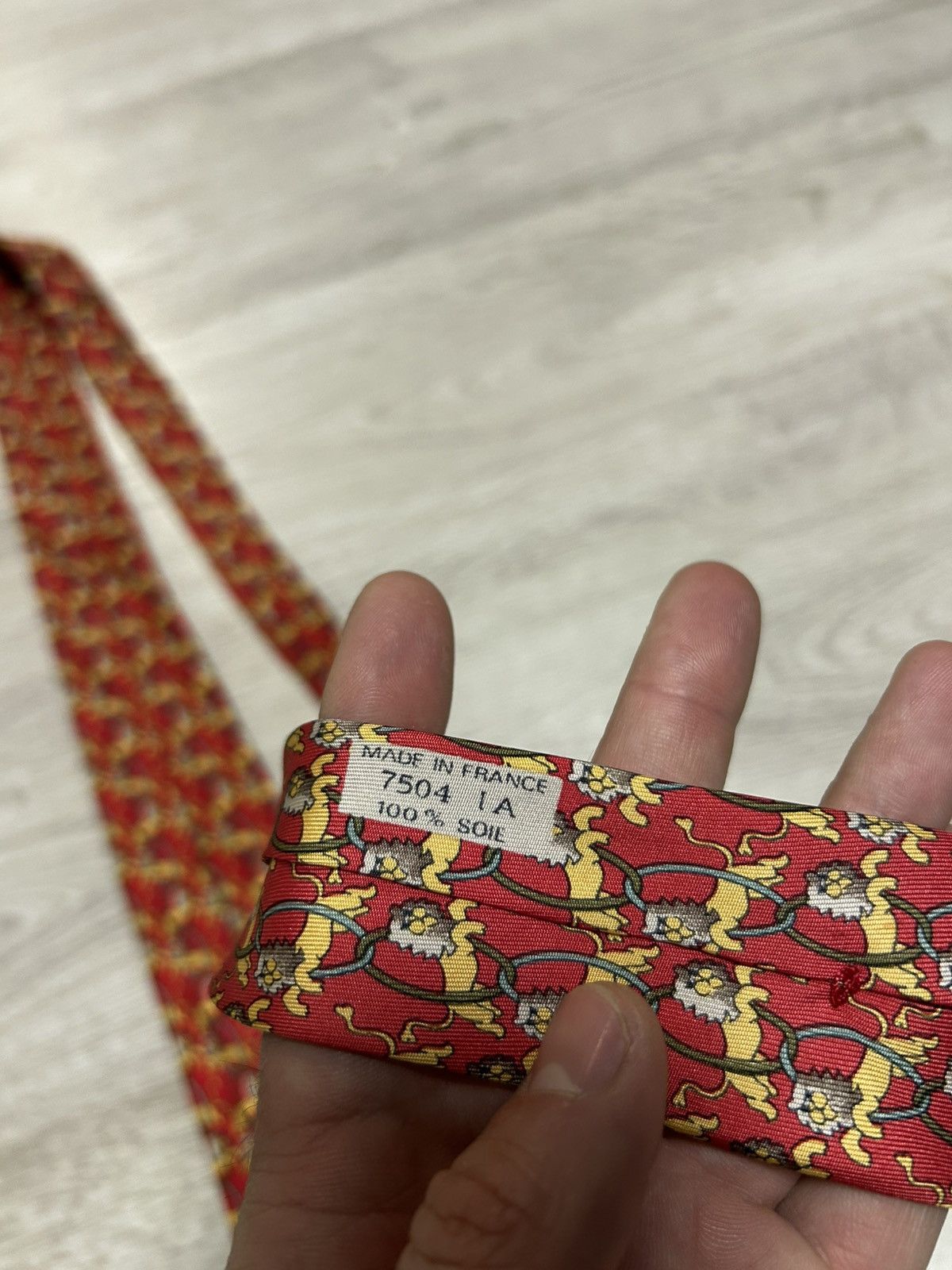 Hermes Hermes Tie Silk Tiger Animal France Size ONE SIZE - 7 Thumbnail