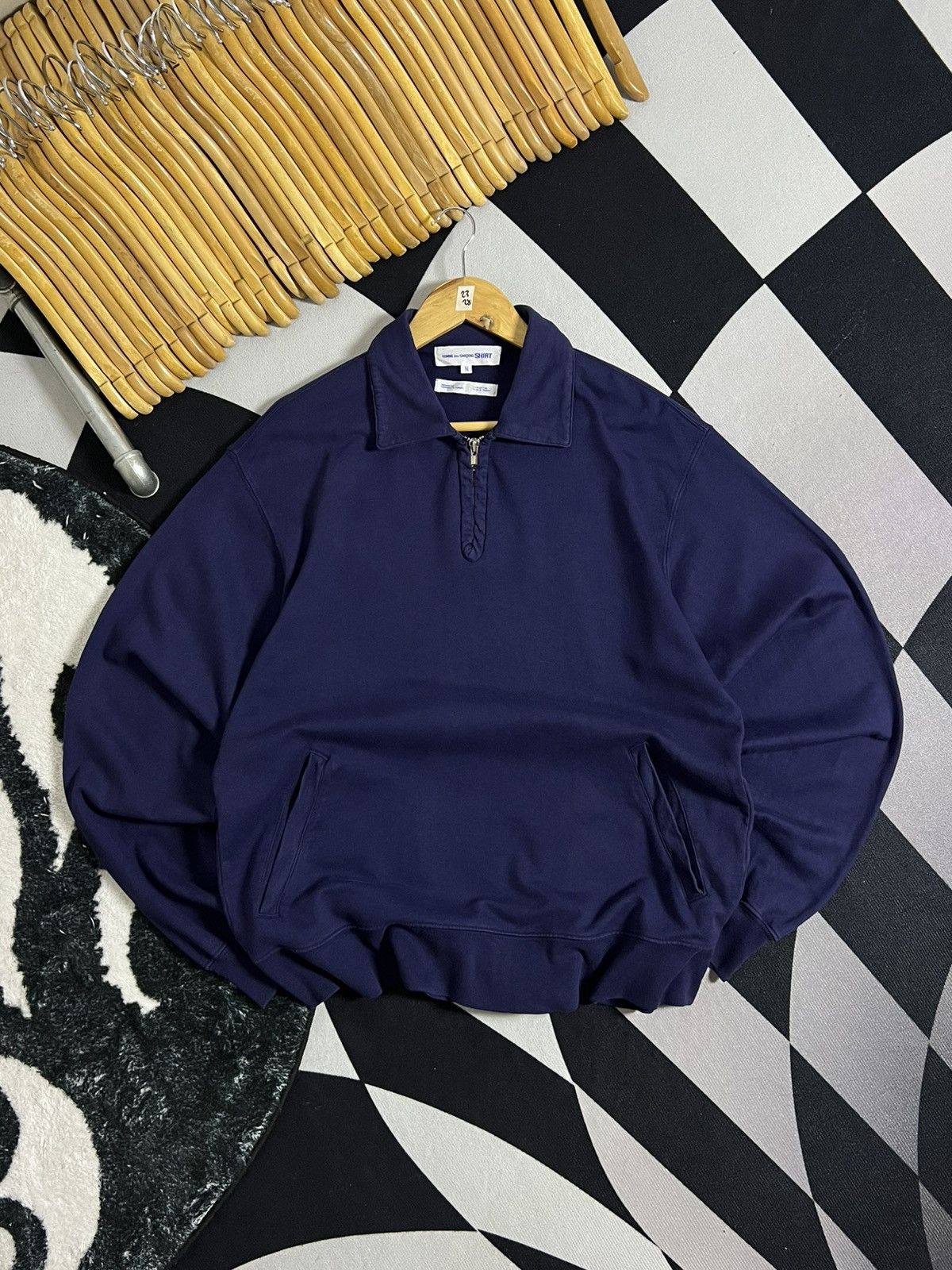 Other CDG by COMME DES GARCONS PLAIN HALF ZIPPER BAGGY SWEATSHIRT Size US L / EU 52-54 / 3 - 1 Thumbnail