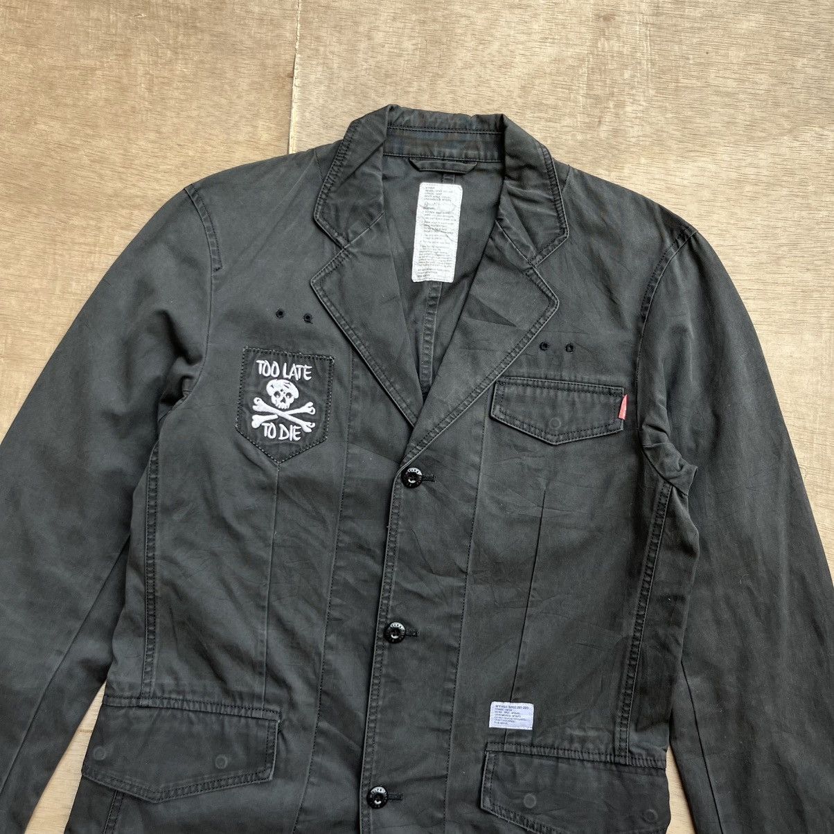 Japanese Brand × Junya Watanabe × Wtaps WTAPS BLAZER BLACK UPARMORED WASHED VINTAGE 2000s Size 36S - 2 Thumbnail