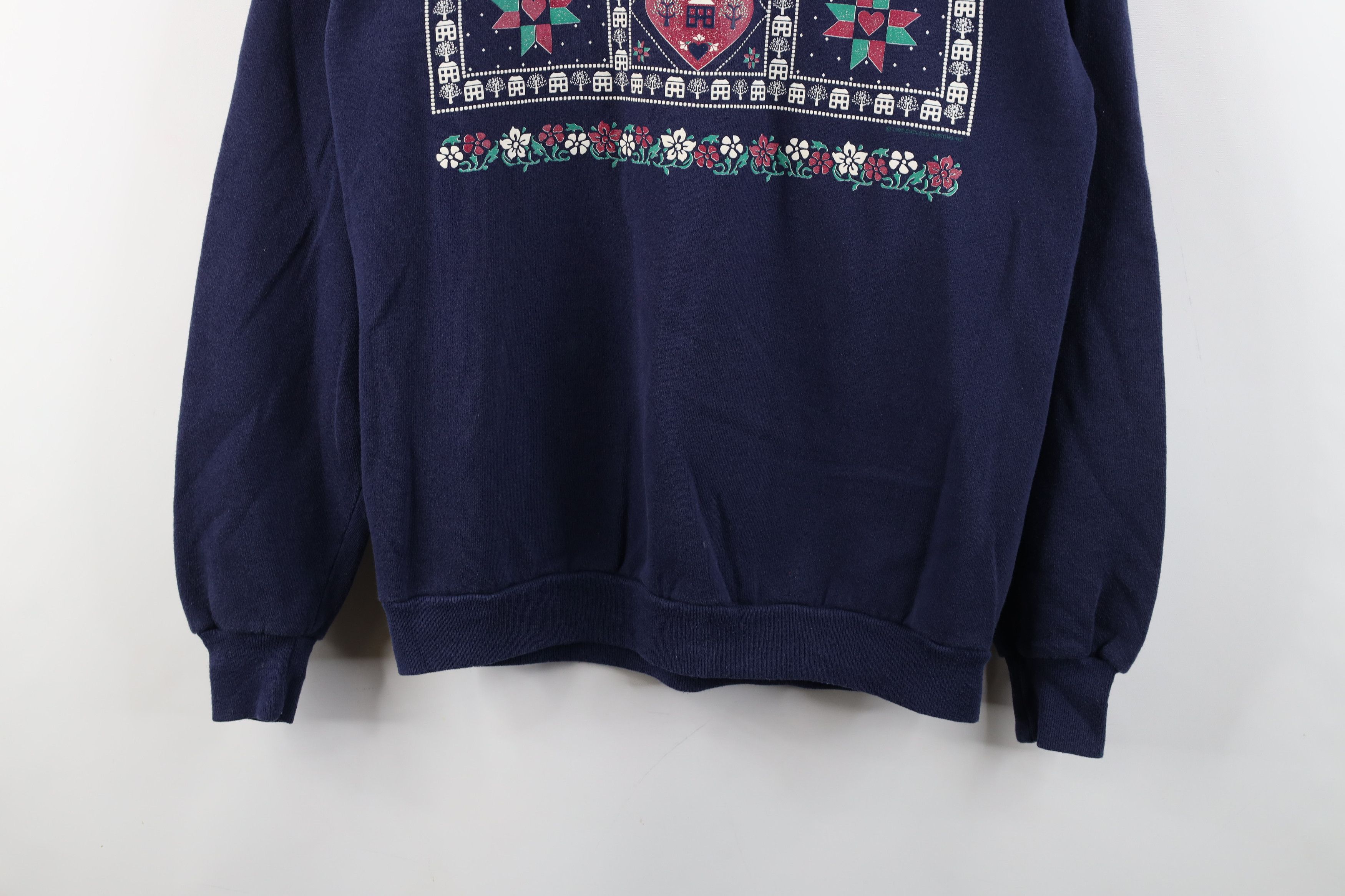 Vintage Vintage 90s Streetwear Farmhouse Flower Sweatshirt USA Size L / US 10 / IT 46 - 3 Thumbnail