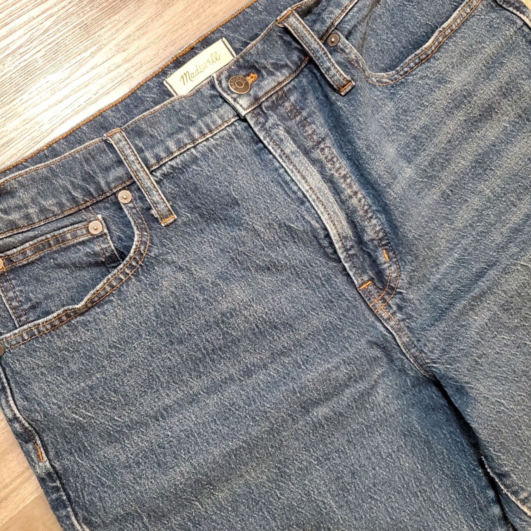 Madewell Madewell The Perfect Vintage Jean Size 32 34×27 High Rise Medium Blue Straight Cropped Jeans Women Size 24" / US 00 / IT 34 - 5 Thumbnail