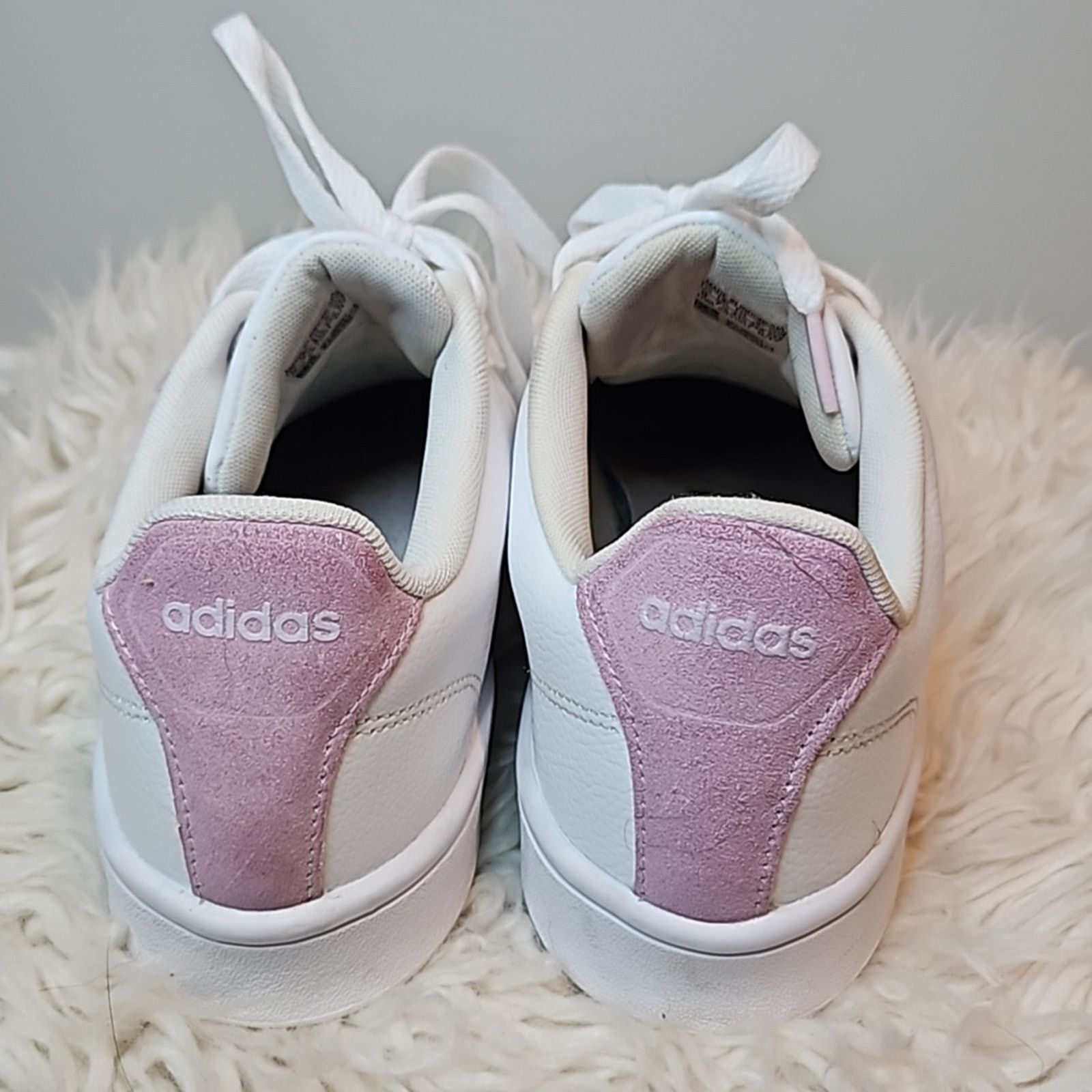 Adidas Adidas Cloudfoam White and Blush Pink Sneakers Size US 9 / IT 39 - 3 Thumbnail